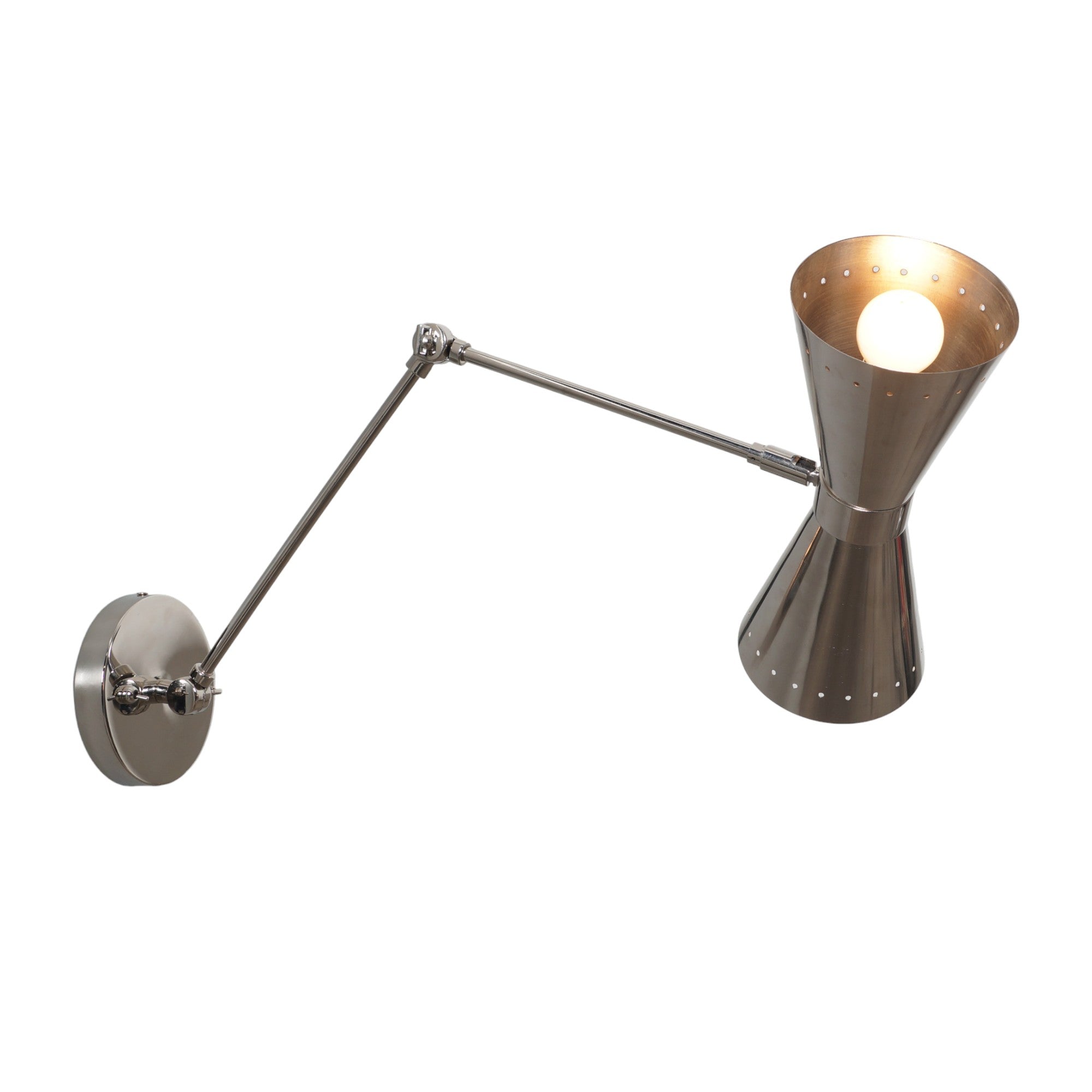 Articulating Adjustable Brass Arm wall lamp - Doozie Light Studio