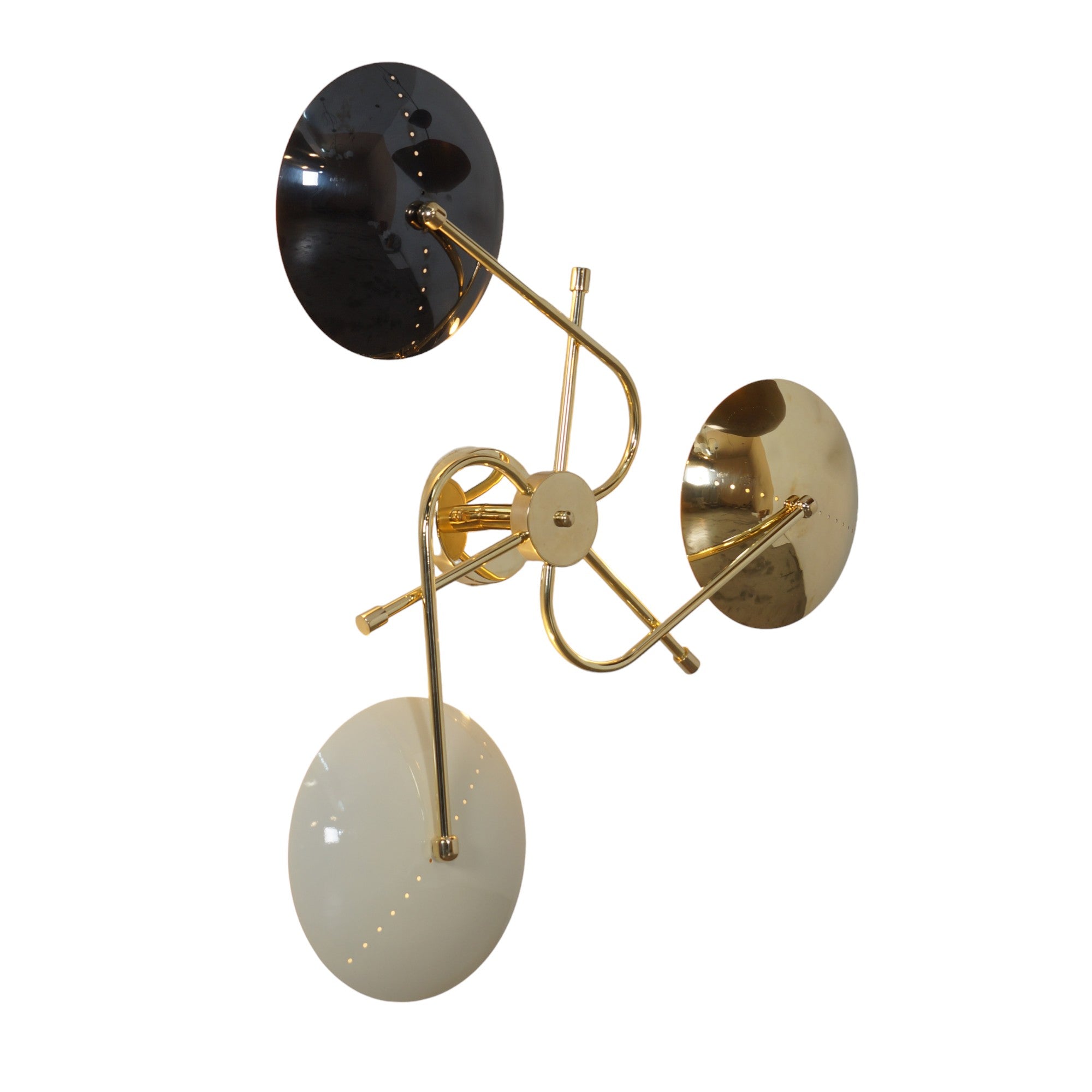 Disk 3 Brass Wall Lamp - Doozie Light Studio