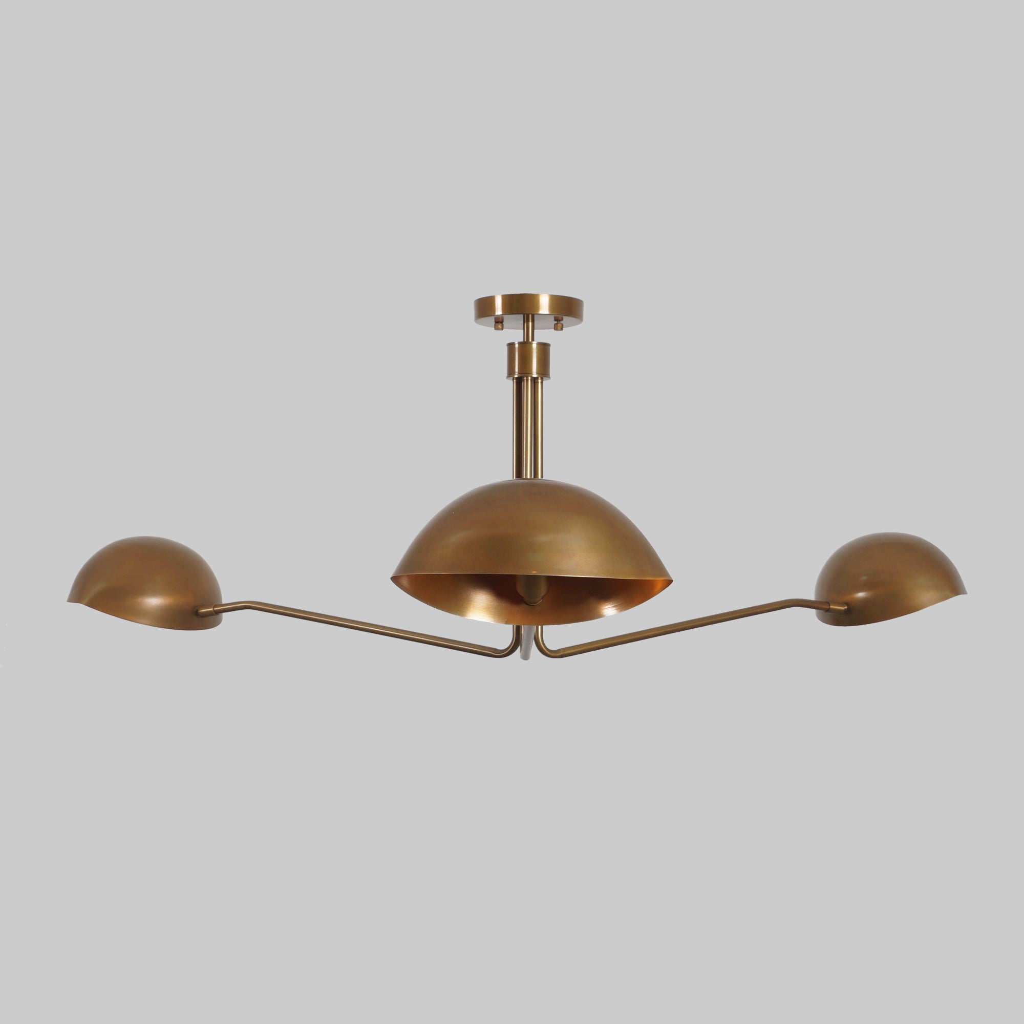 Three Light Brass Sputnik Ceiling Fixture - Doozie Light Studio