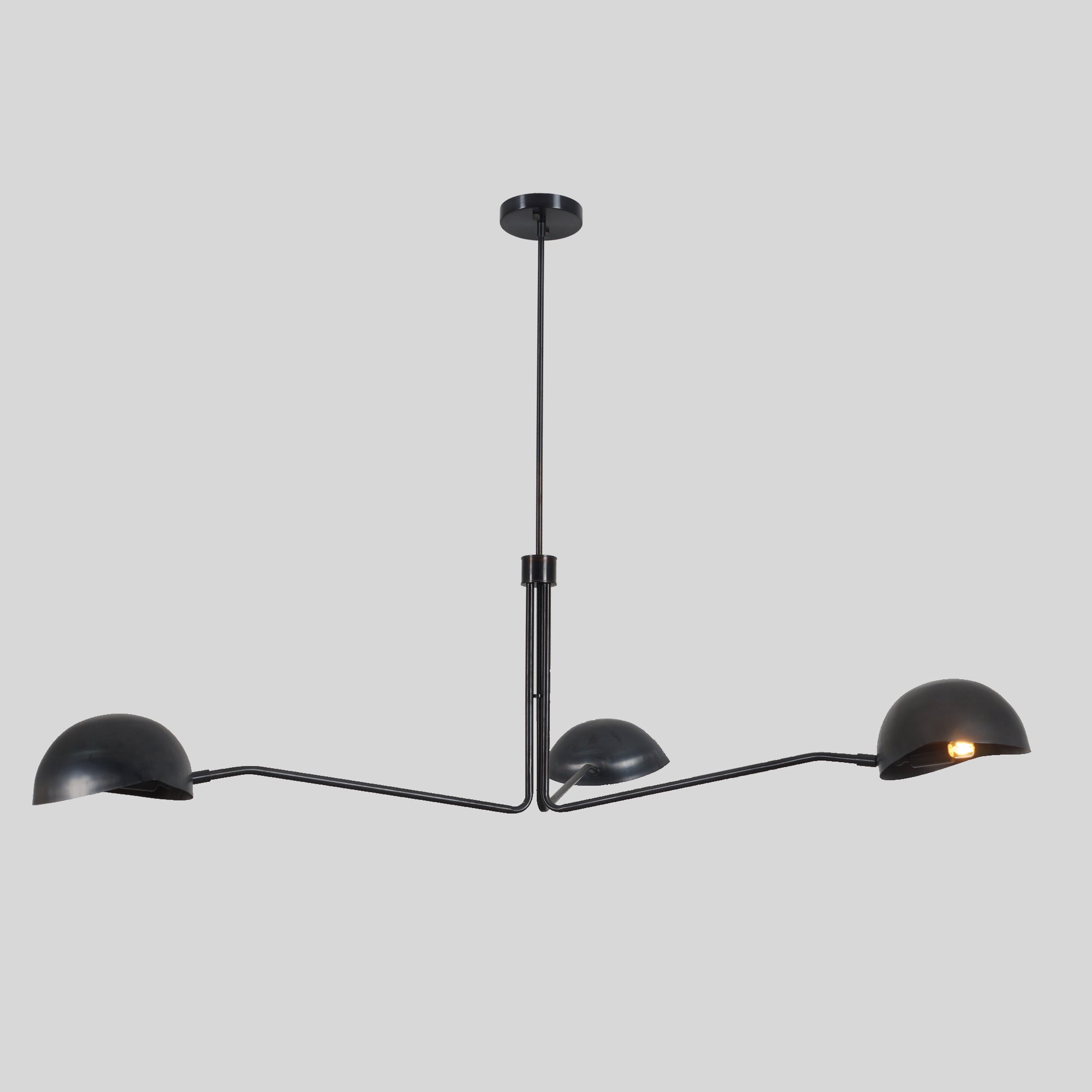 Three Light Brass Sputnik Ceiling Fixture - Doozie Light Studio