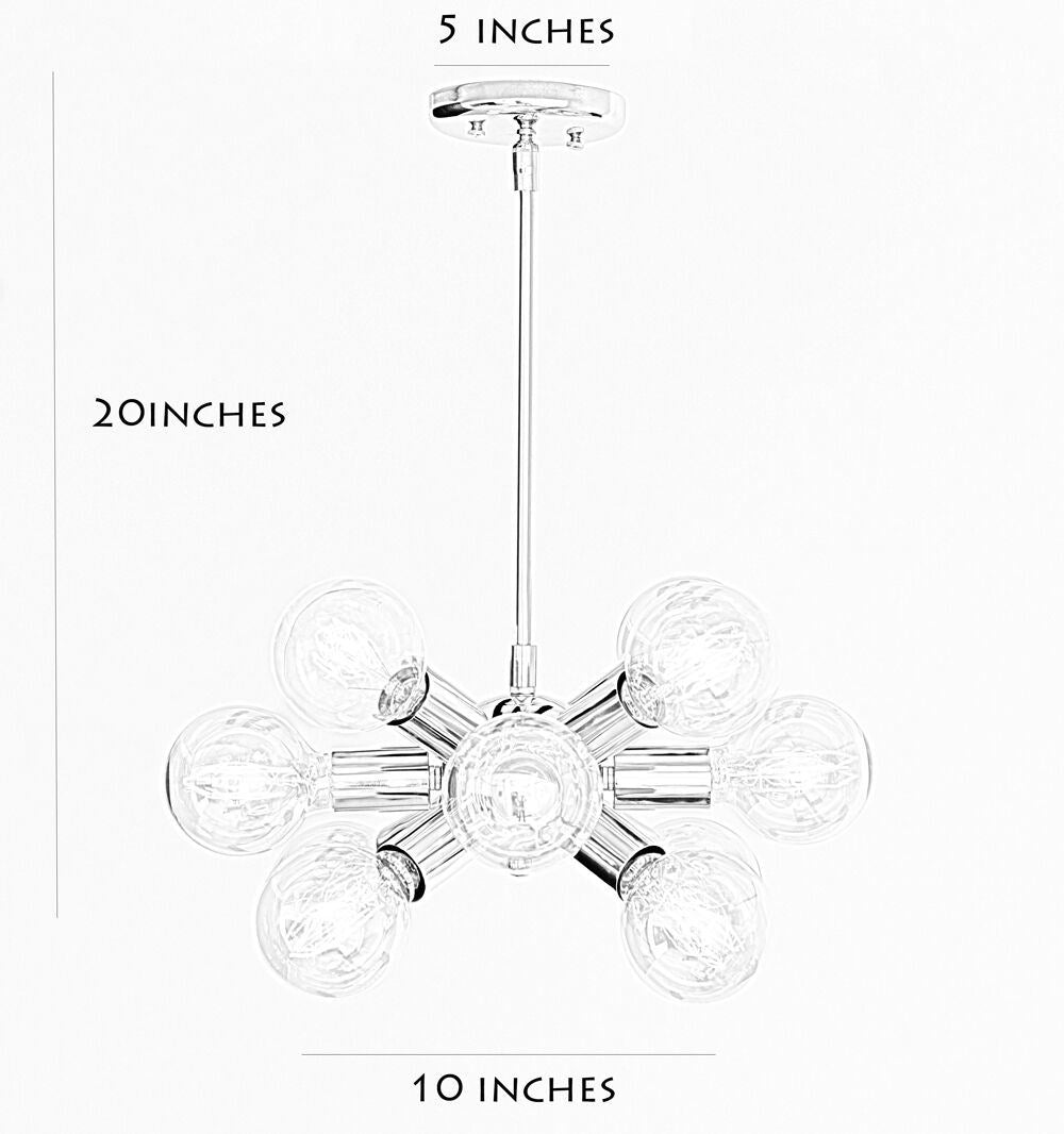 Modern Chrome Brass Hanging Ceiling Sputnik Chandelier with 12 Arms - Doozie Light Studio