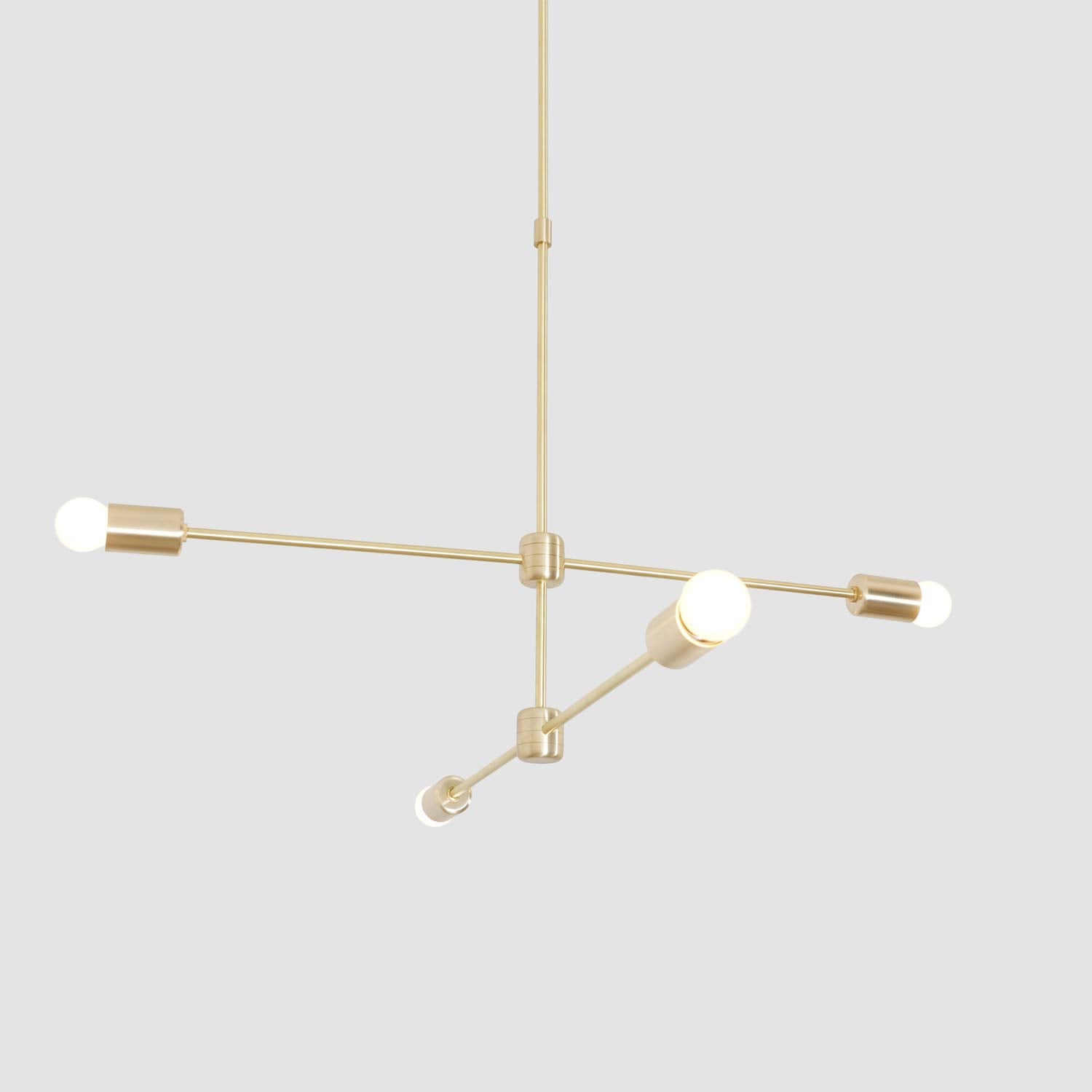 Modern Brass 4 Arm Sputnik Chandelier Light Fixture - Doozie Light Studio
