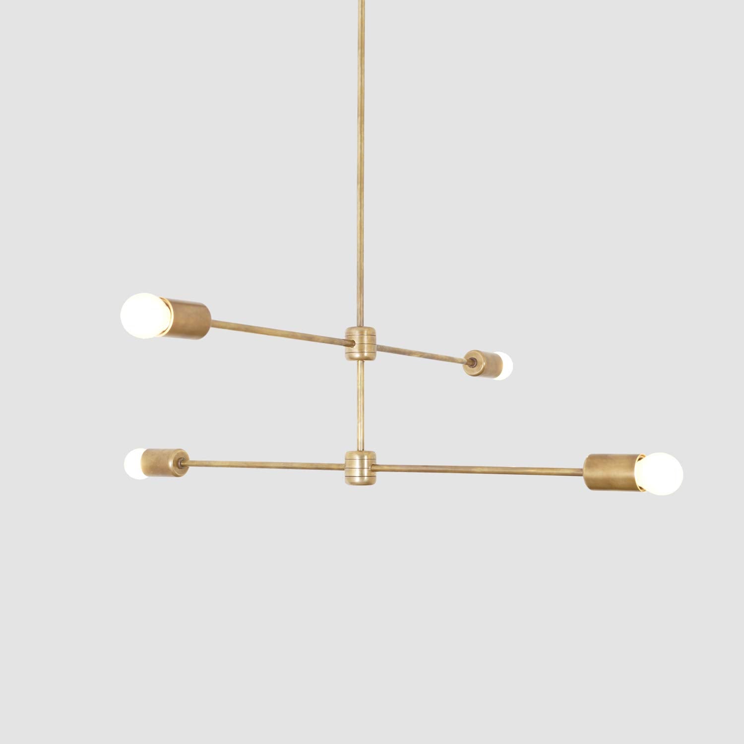 Modern Brass 4 Arm Sputnik Chandelier Light Fixture - Doozie Light Studio