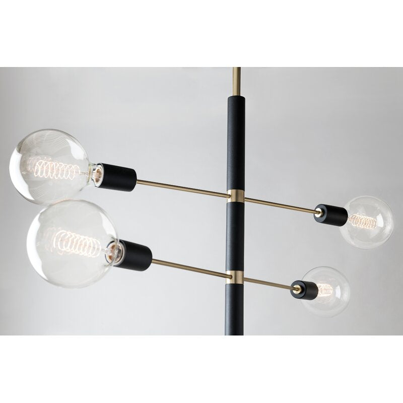 Candice 4-Light Sputnik Modern Linear Chandelier - Doozie Light Studio
