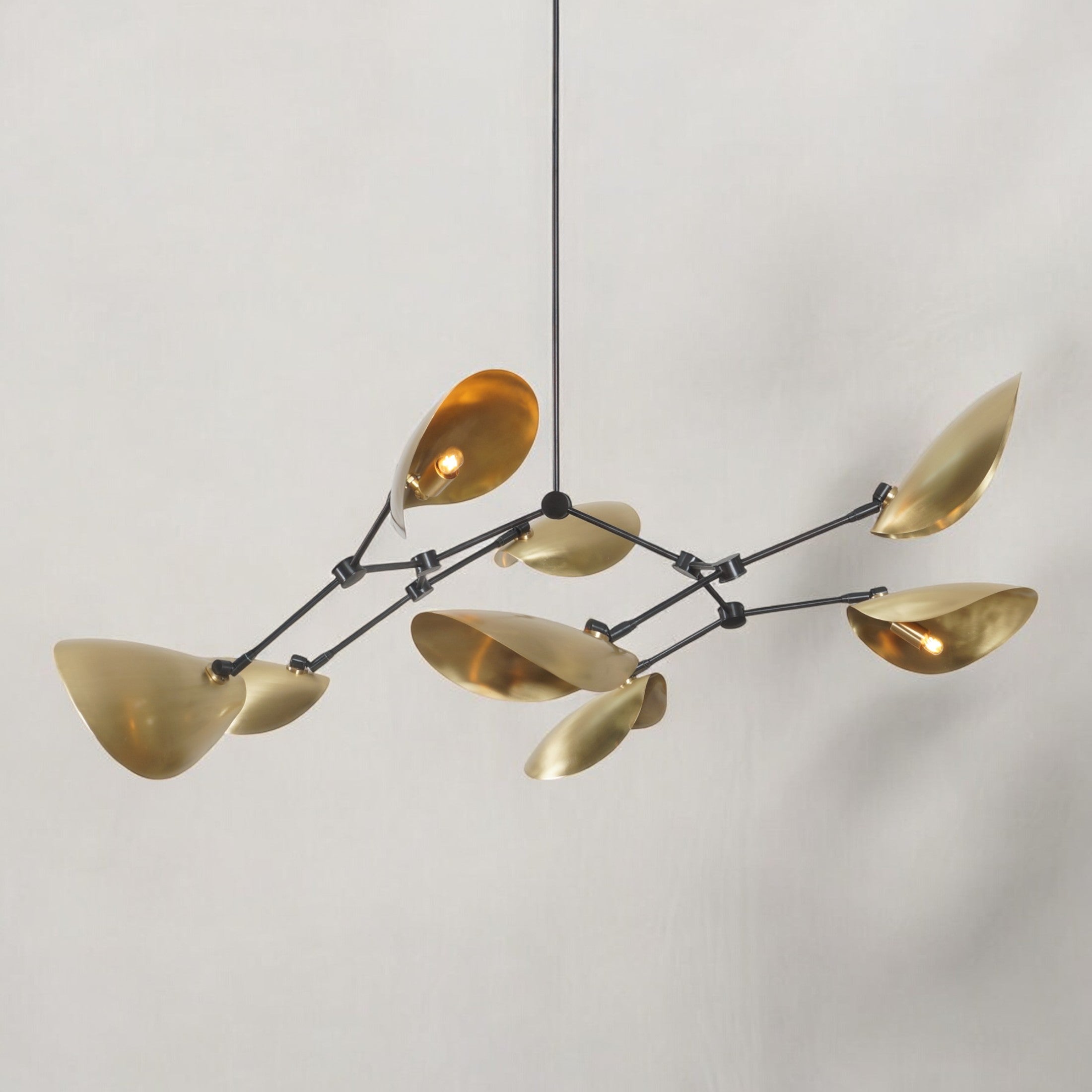 Drop 8 Brass Chandelier - Doozie Light Studio