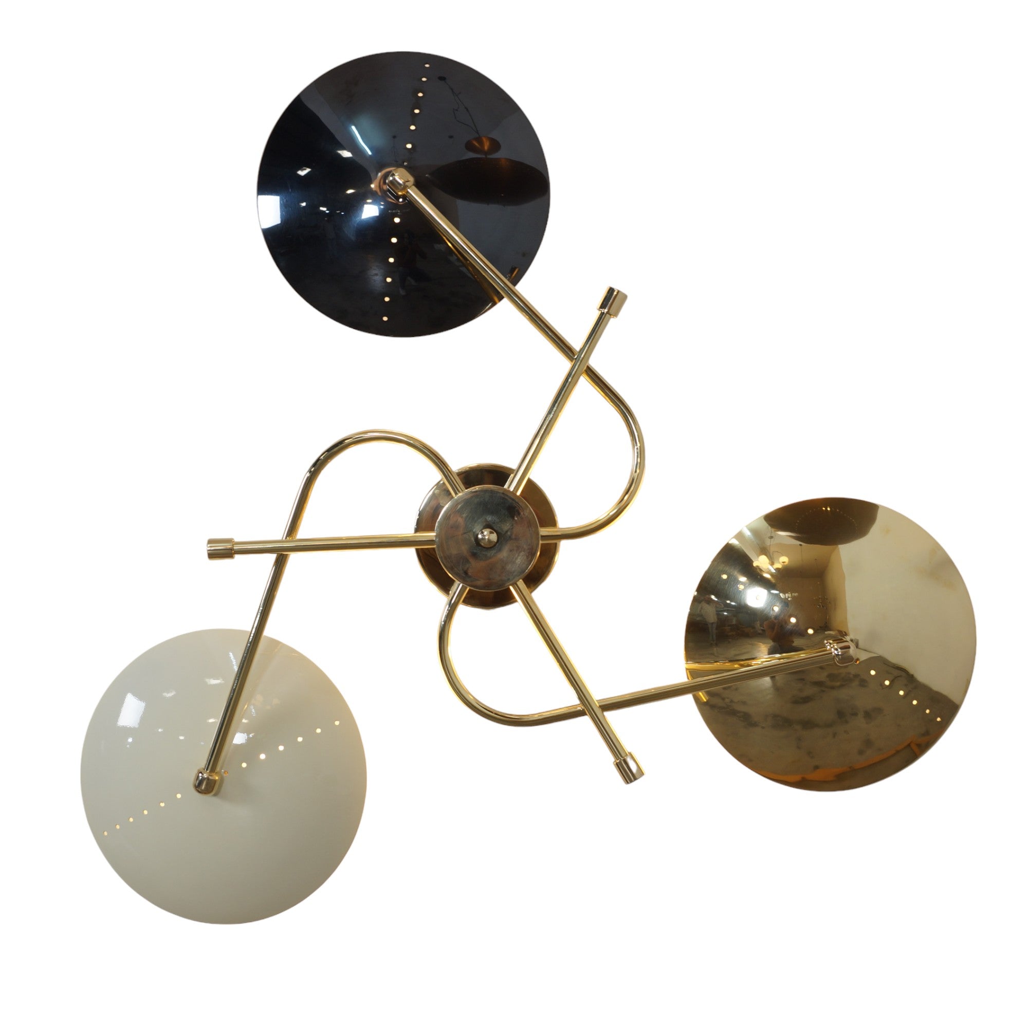 Disk 3 Brass Wall Lamp - Doozie Light Studio