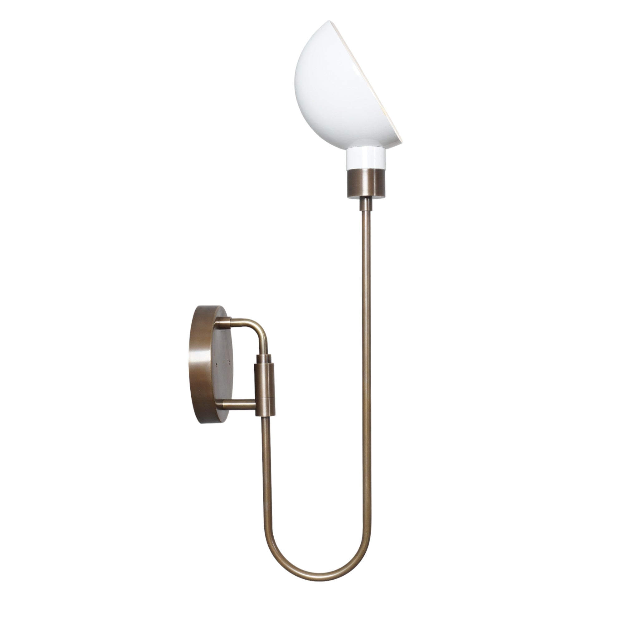 Single Light Cone Shade Brass Wall Lamp - Doozie Light Studio