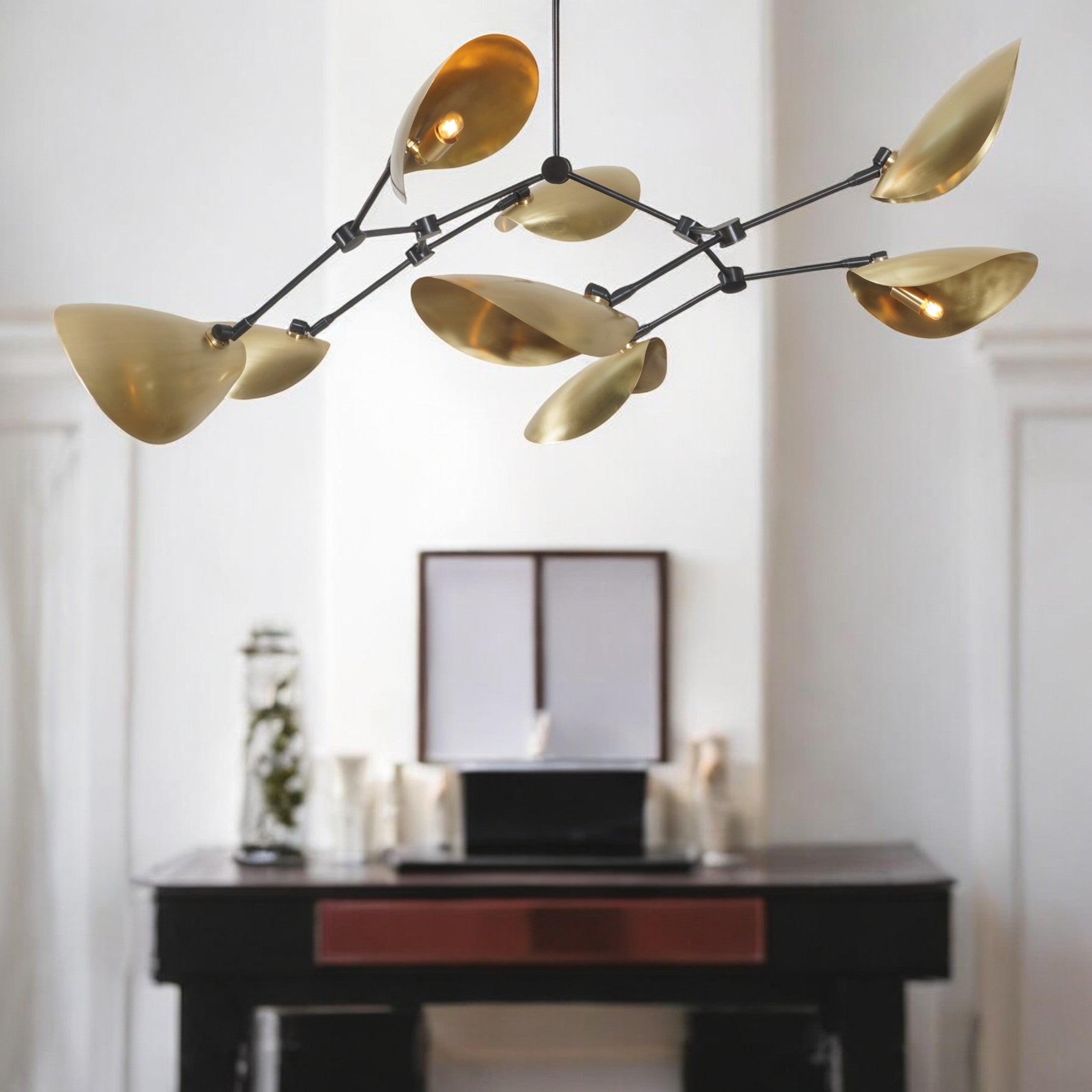 Drop 8 Brass Chandelier - Doozie Light Studio