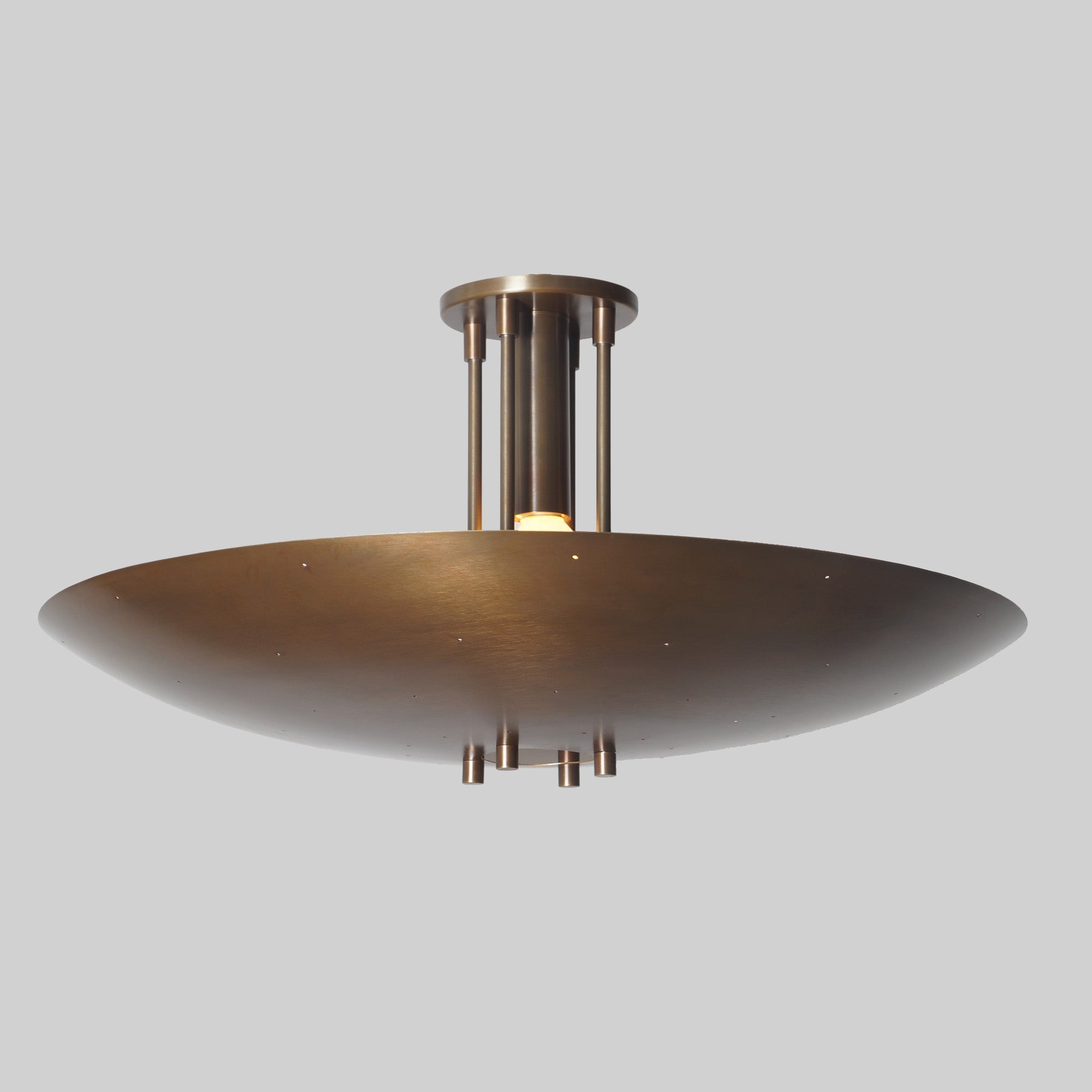 Brass Ceiling Flush Mount Pendant Light Fixture - Doozie Light Studio