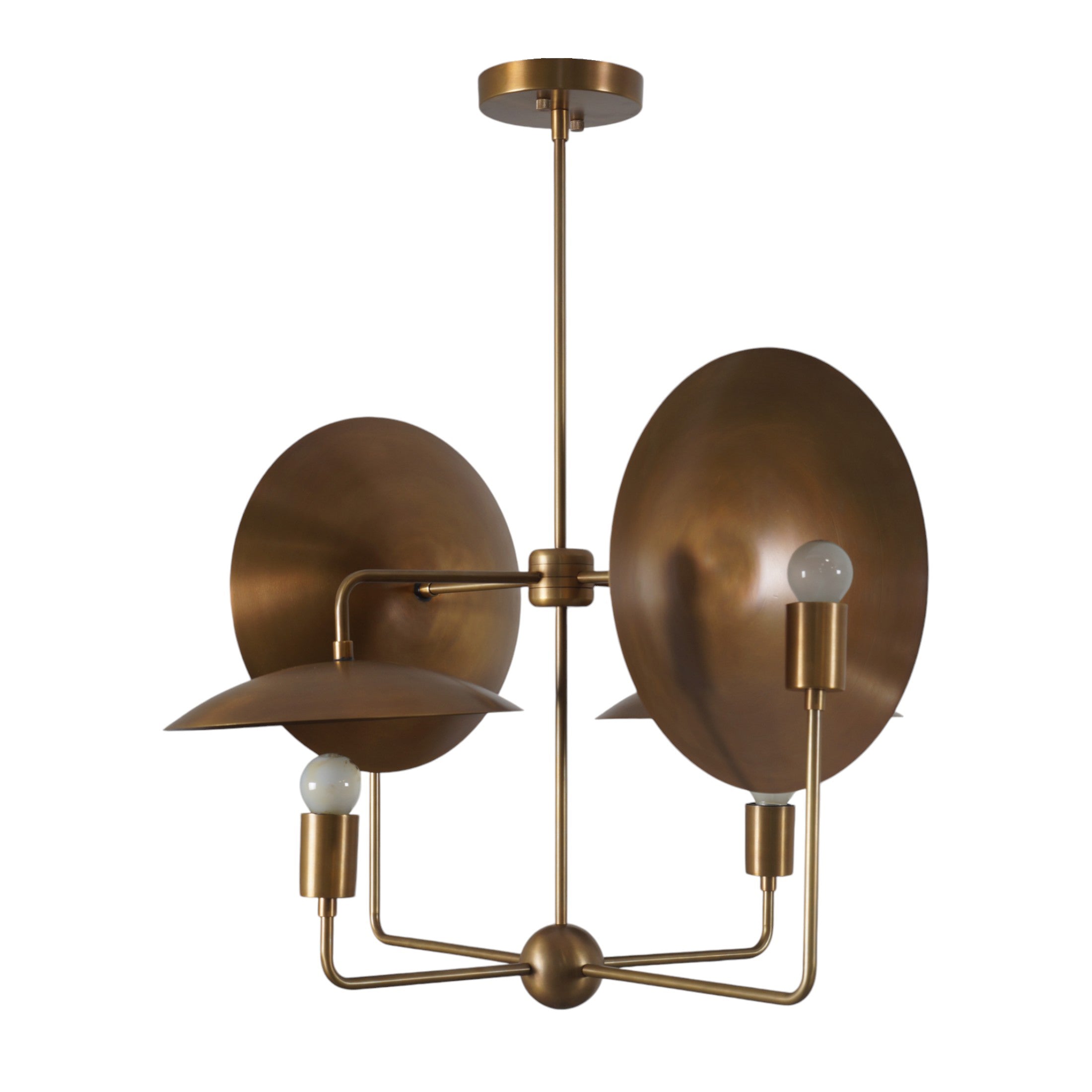 Modern Brass Four Light Sputnik Ceiling Chandelier - Doozie Light Studio