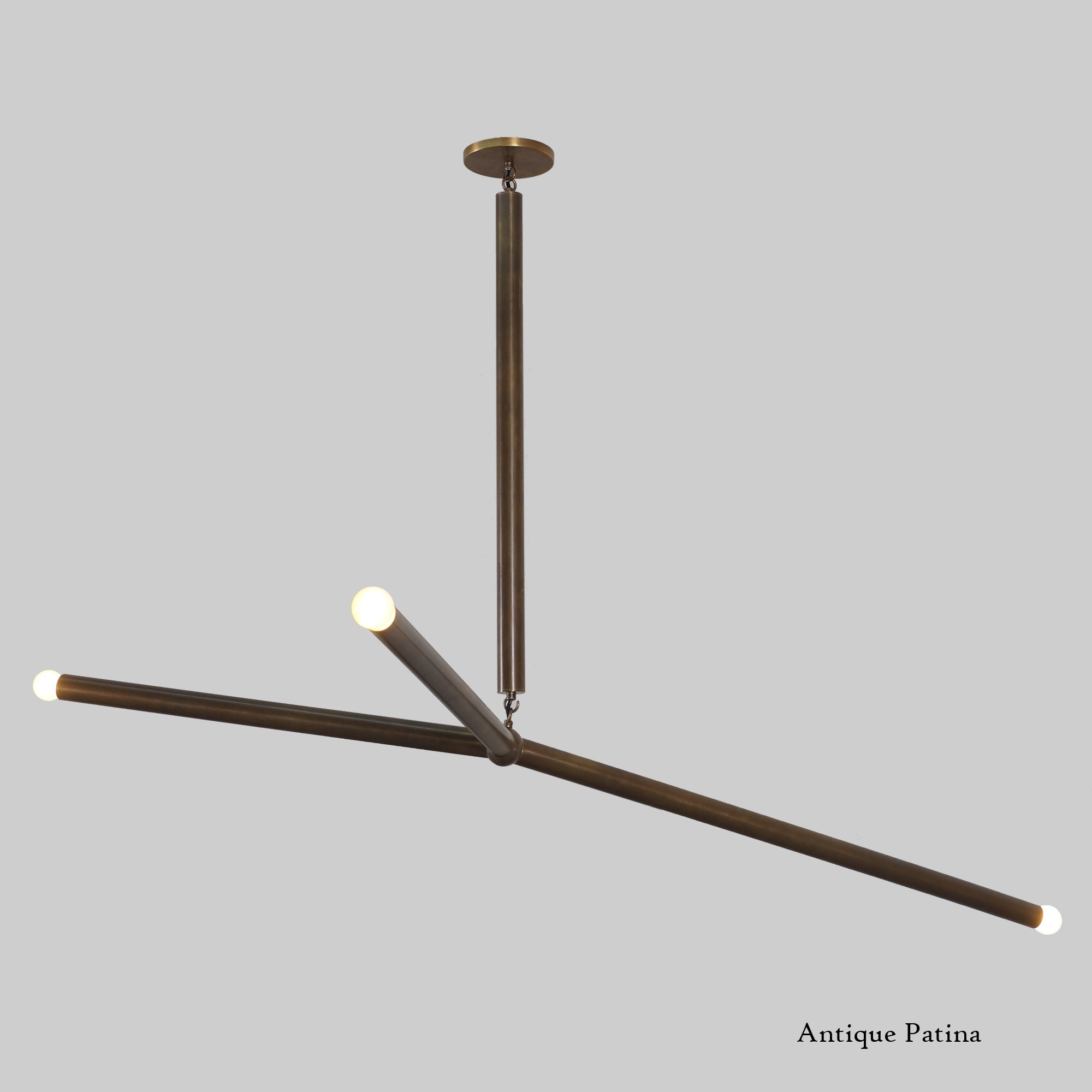 Arrow Larger Brass Pendant Chandelier - Doozie Light Studio