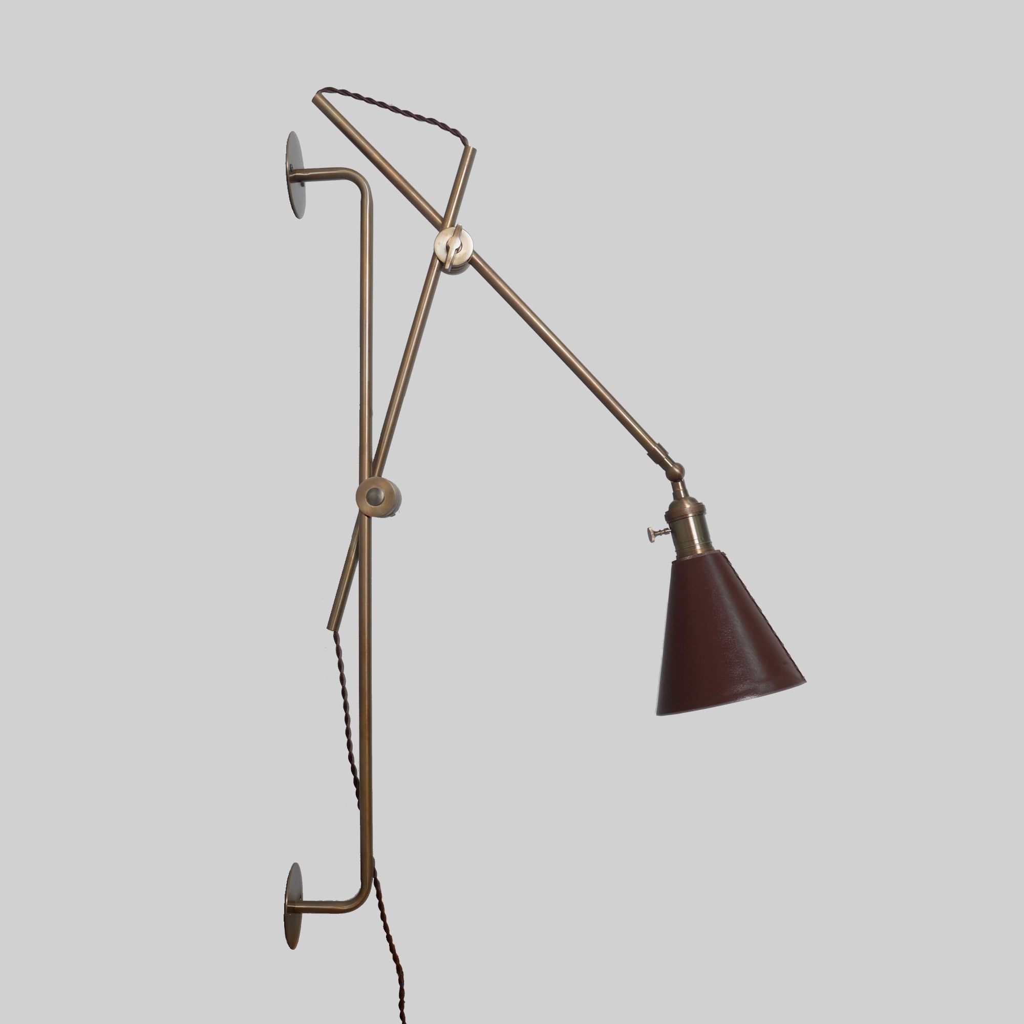 Articulated Arms Brass Grace Wall Lamp - Doozie Light Studio