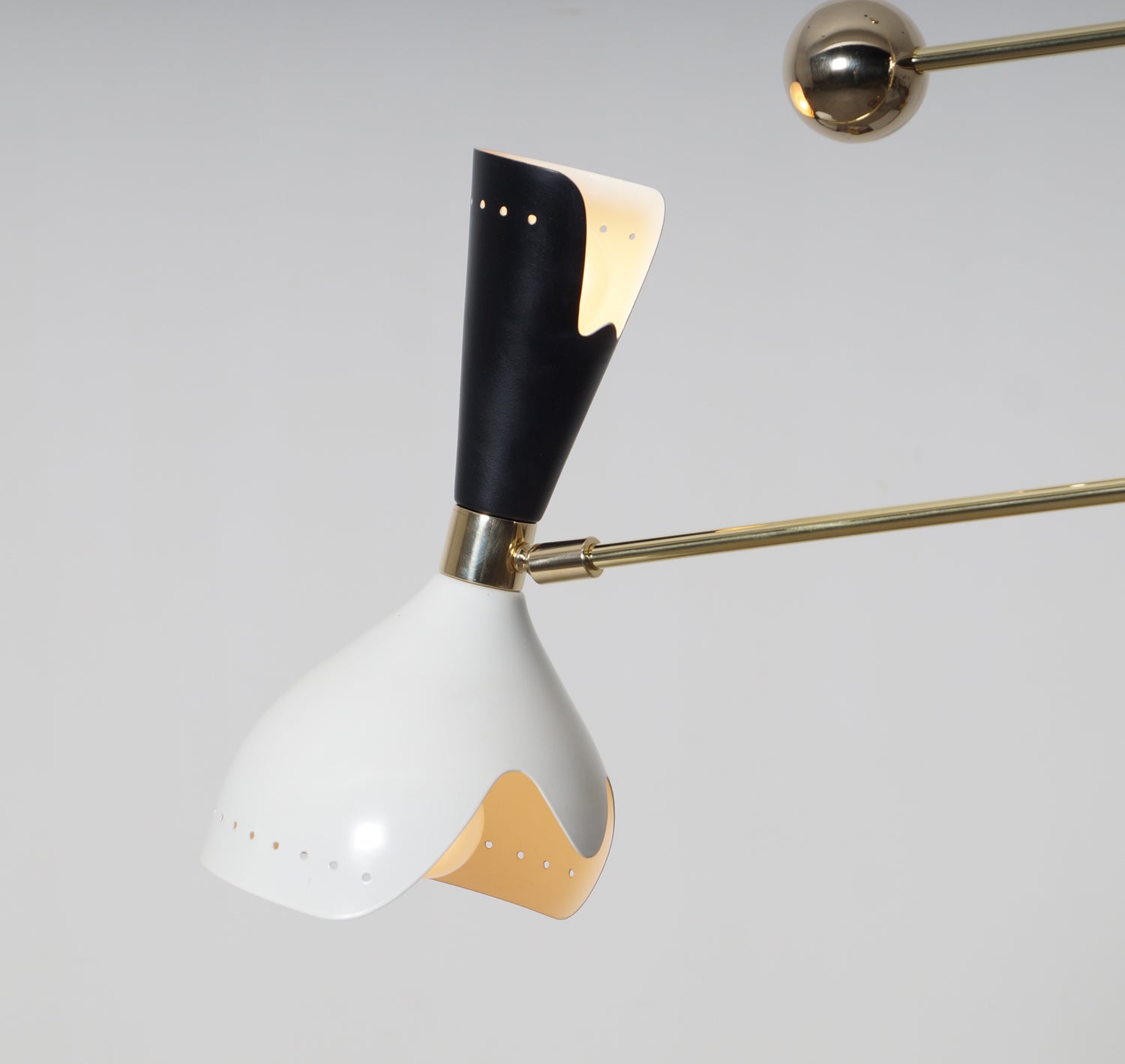 Three Light Shade Brass Pendant Light Fixture - Doozie Light Studio