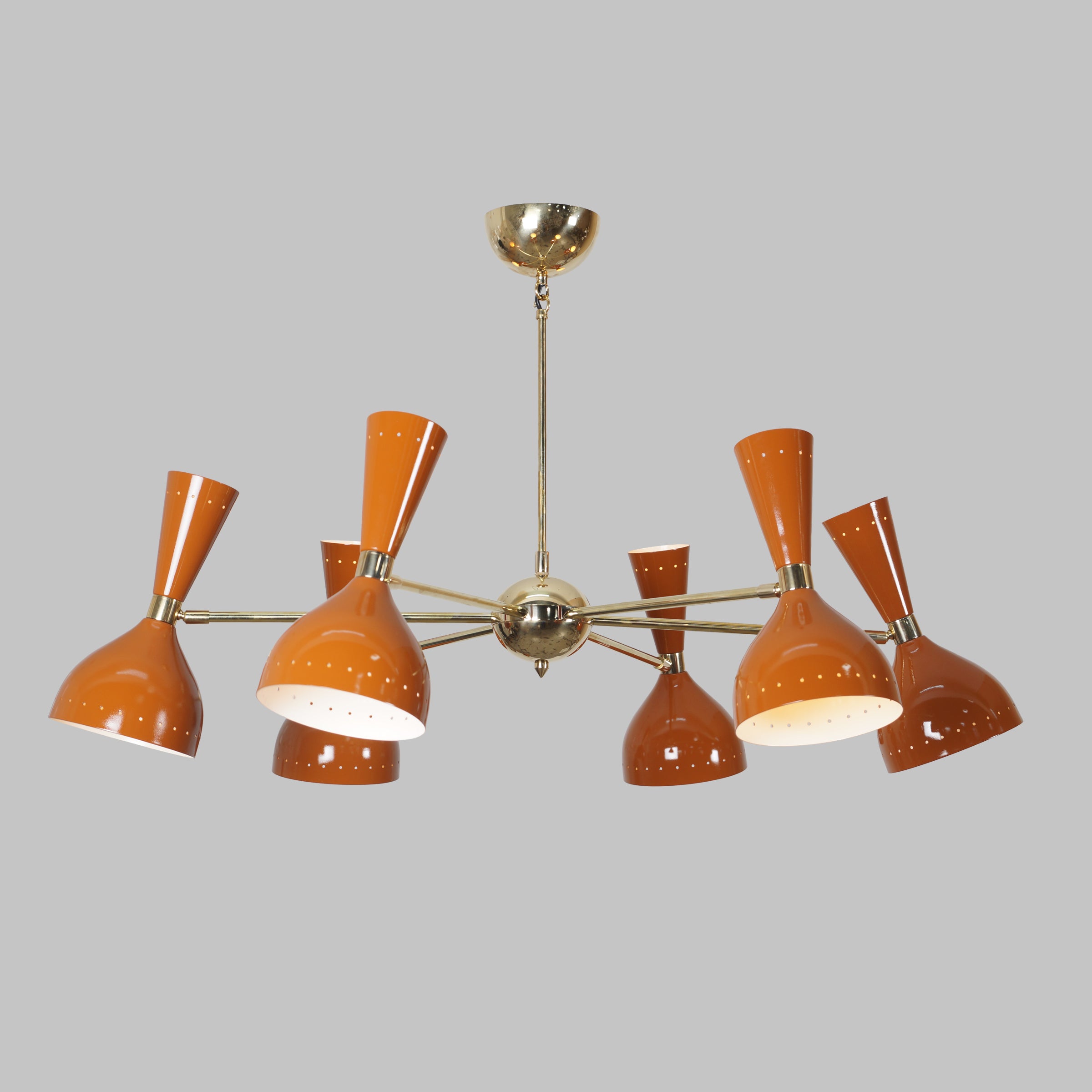 Diabola 5 Stilnovo Brass Chandelier Fixture - Doozie Light Studio