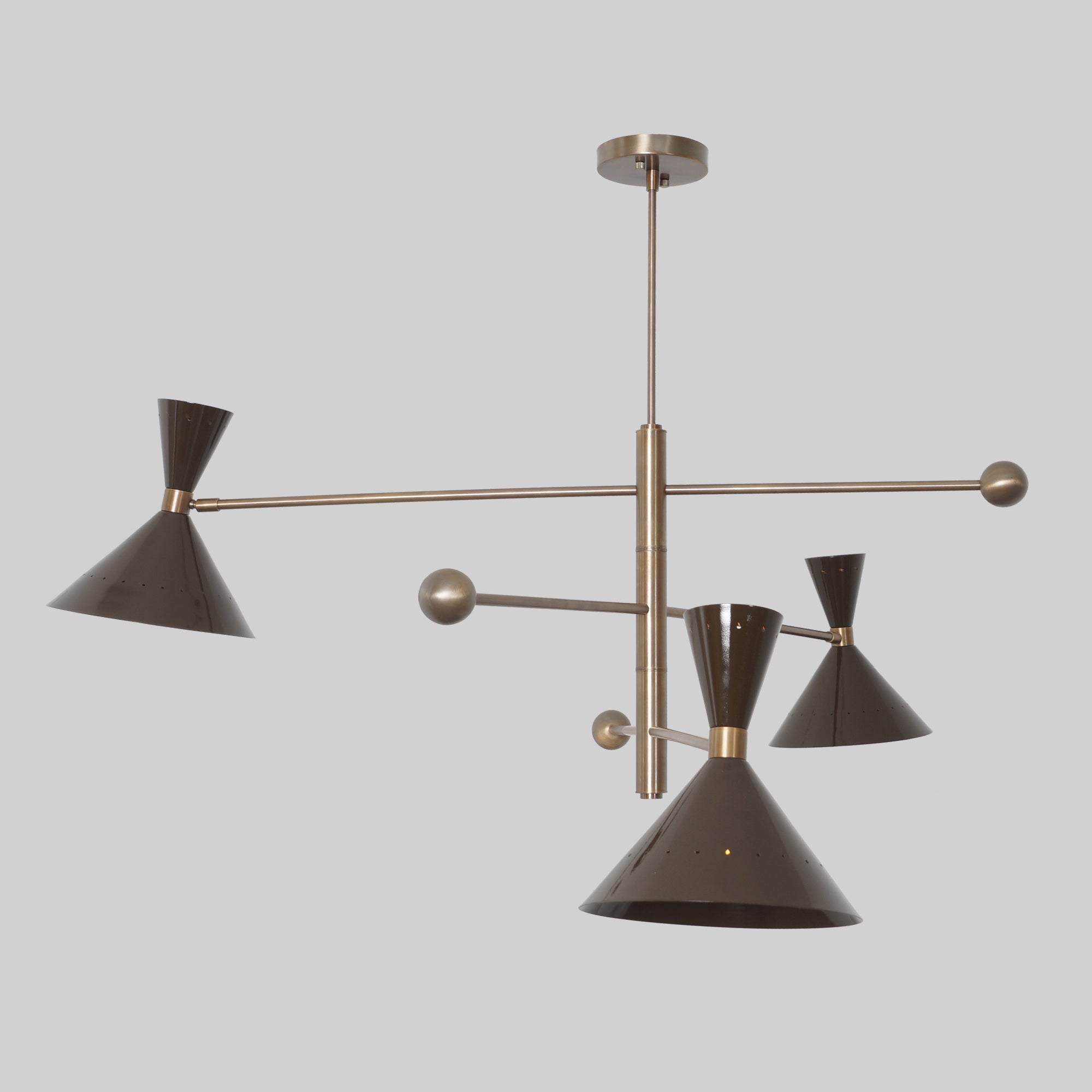Three Light Cone Chandelier - Doozie Light Studio