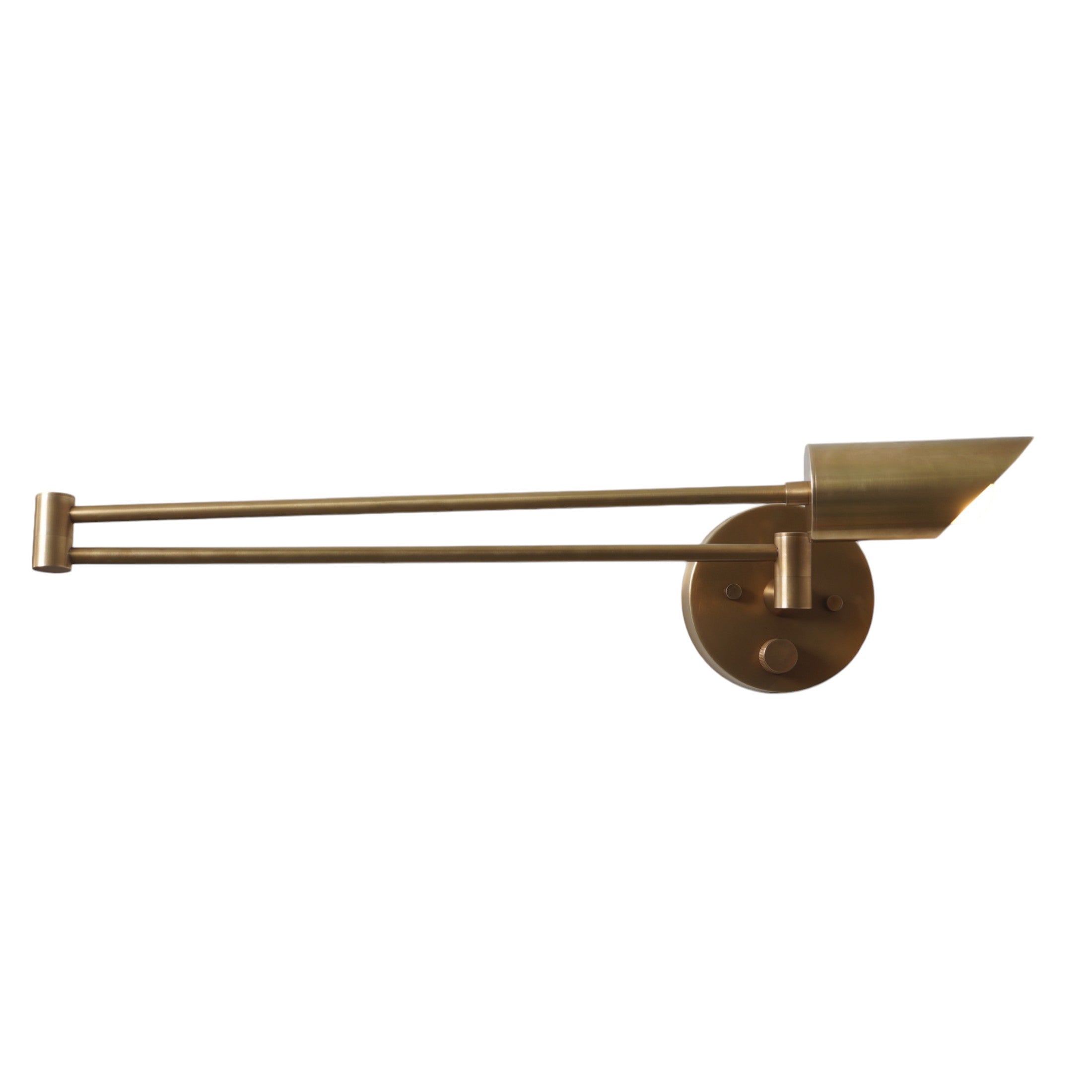 Single Light Brass Articulated Arm Wall Lamp - Doozie Light Studio