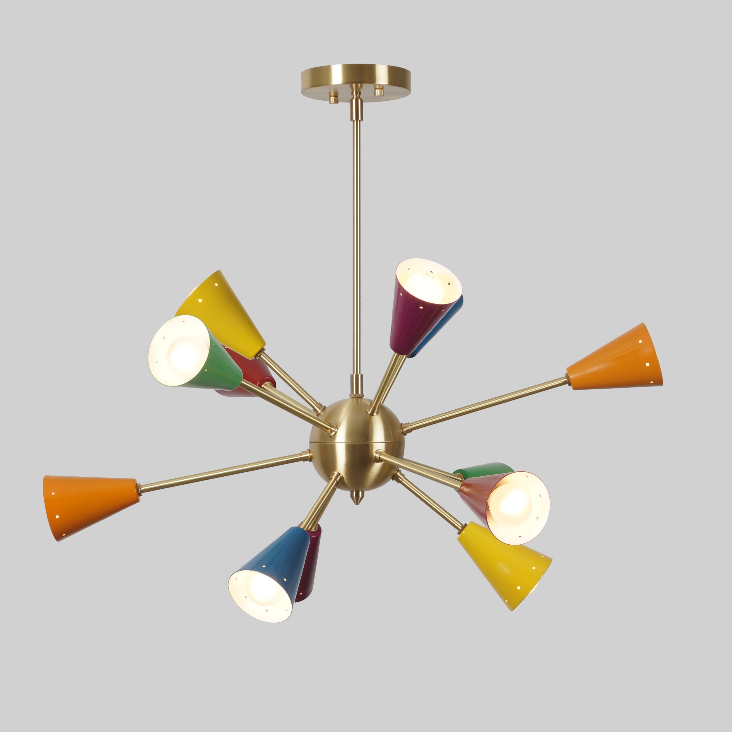 Multi Color Twelve Light Sputnik Chandelier - Doozie Light Studio