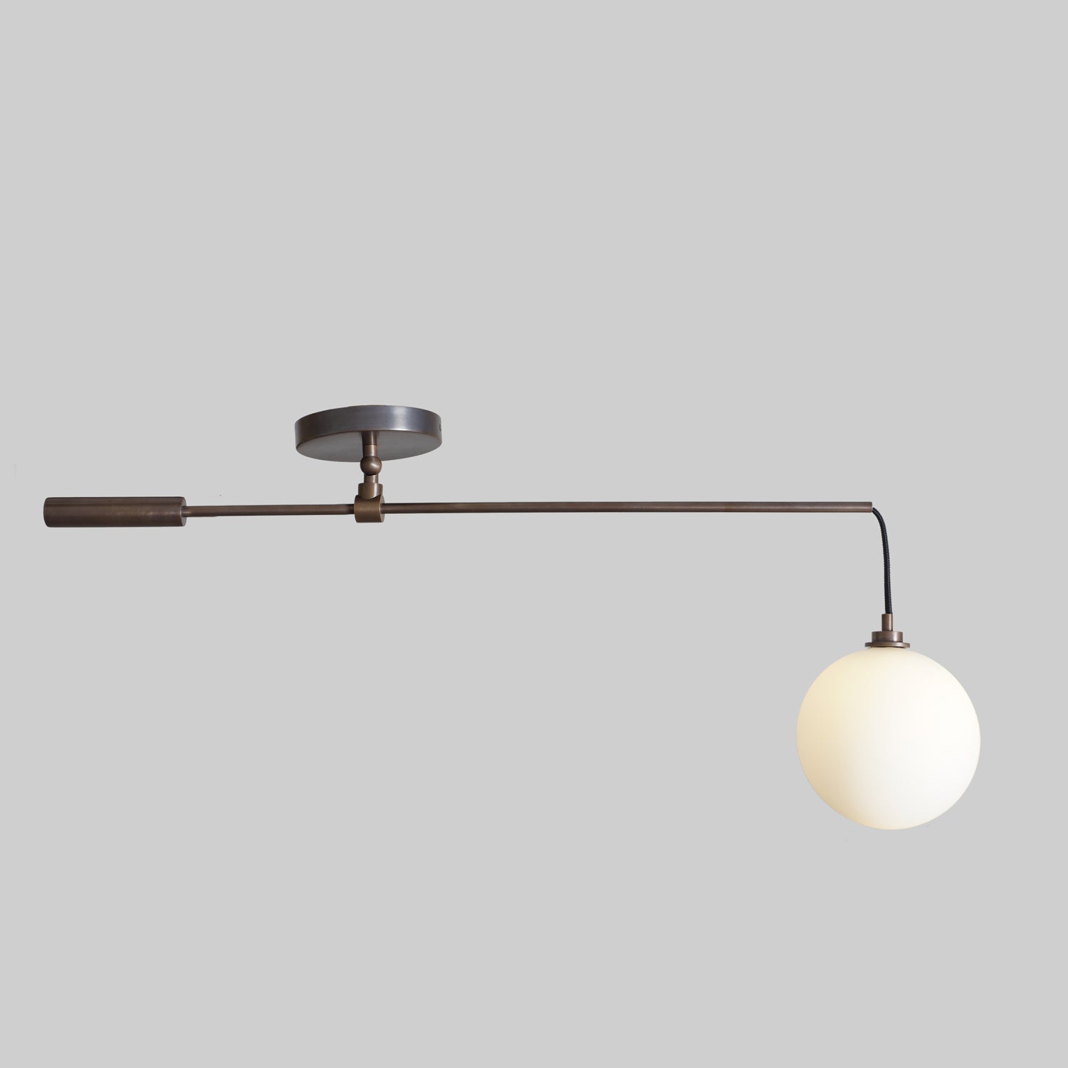 Single Globe Brass Pendant Fixture - Doozie Light Studio
