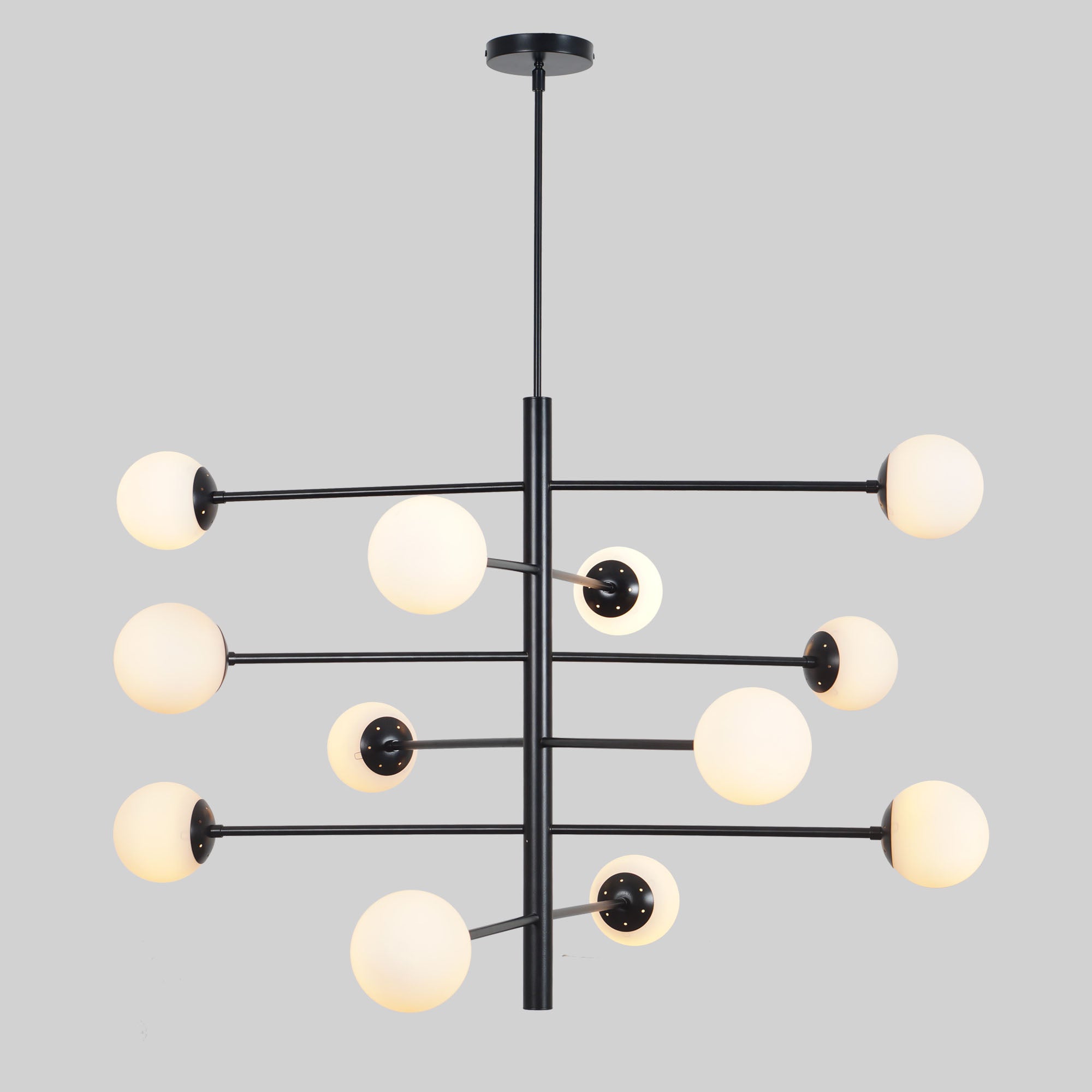 Twelve Globe Brass Sputnik Chandelier Light Fixture - Doozie Light Studio
