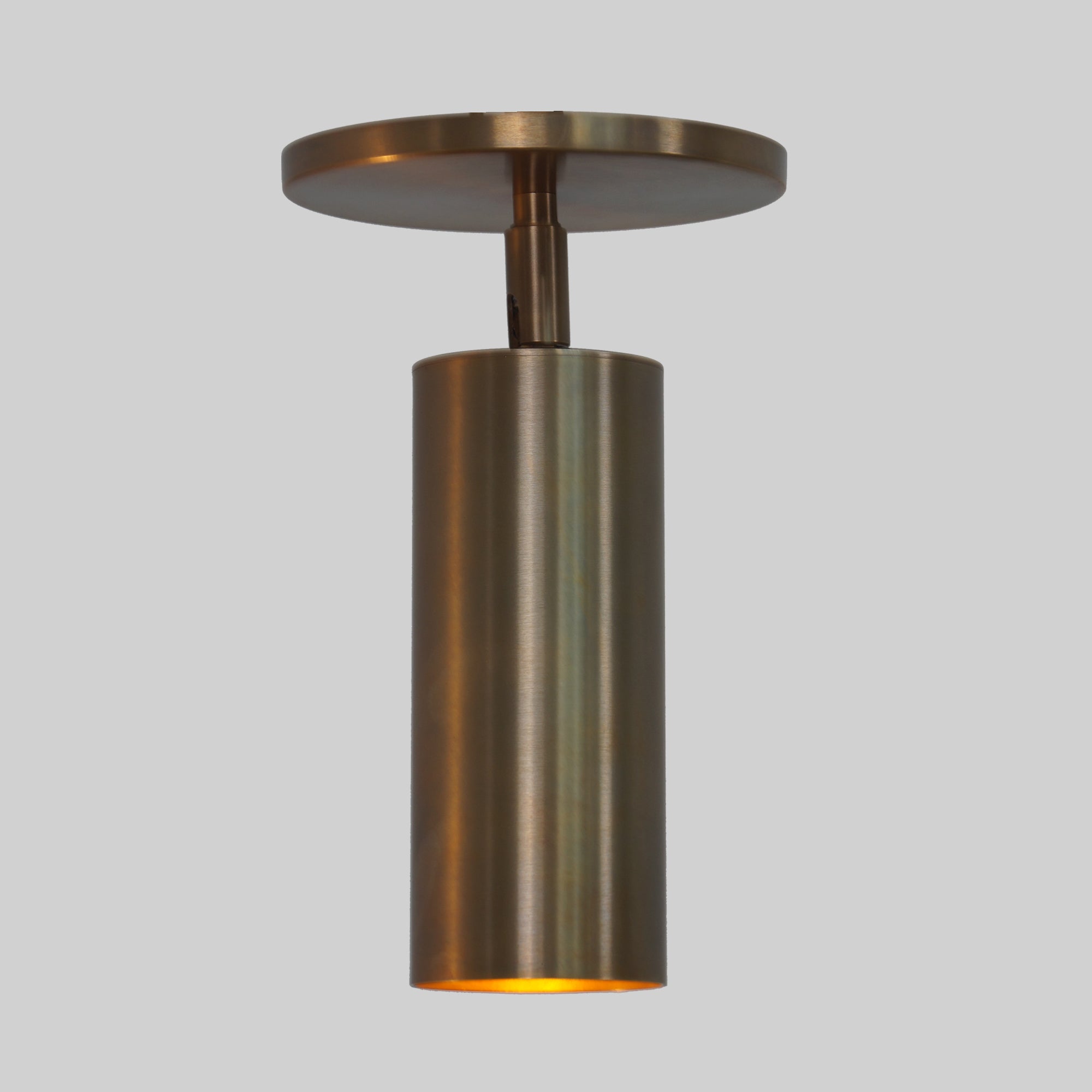 Modern Brass Tube Flush Mount - Doozie Light Studio