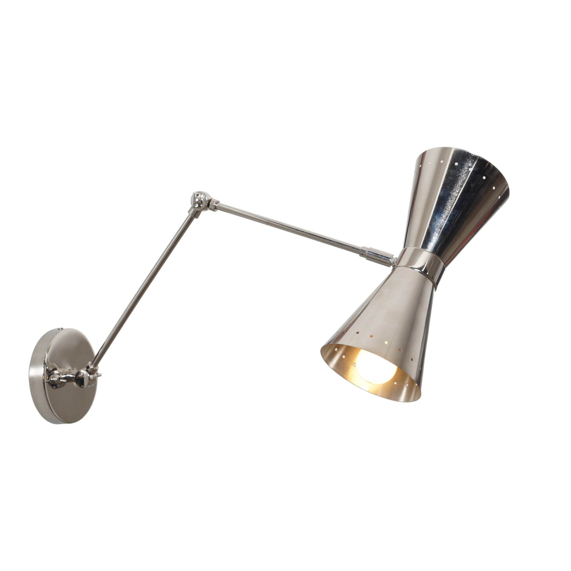Articulating Adjustable Brass Arm wall lamp - Doozie Light Studio