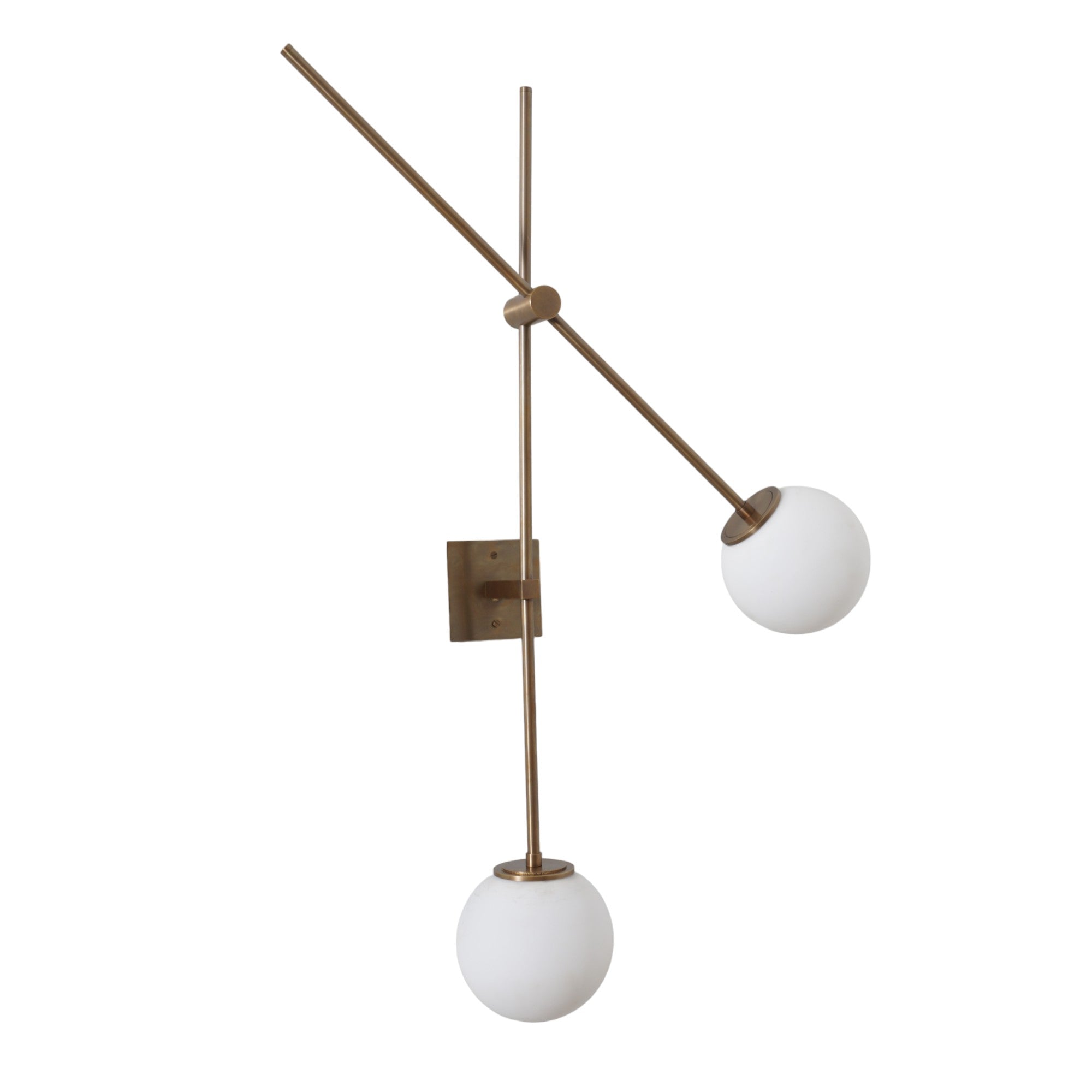 Double Light Brass Balance Wall Sconce - Doozie Light Studio
