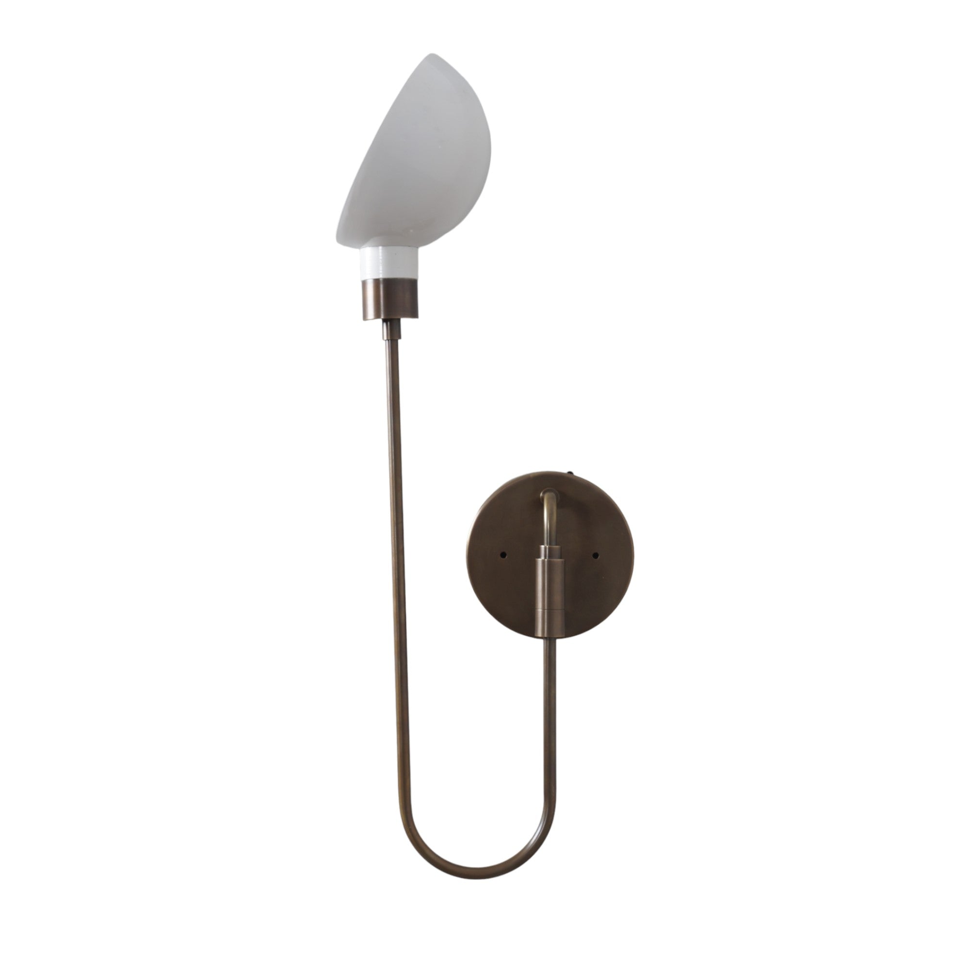 Single Light Cone Shade Brass Wall Lamp - Doozie Light Studio