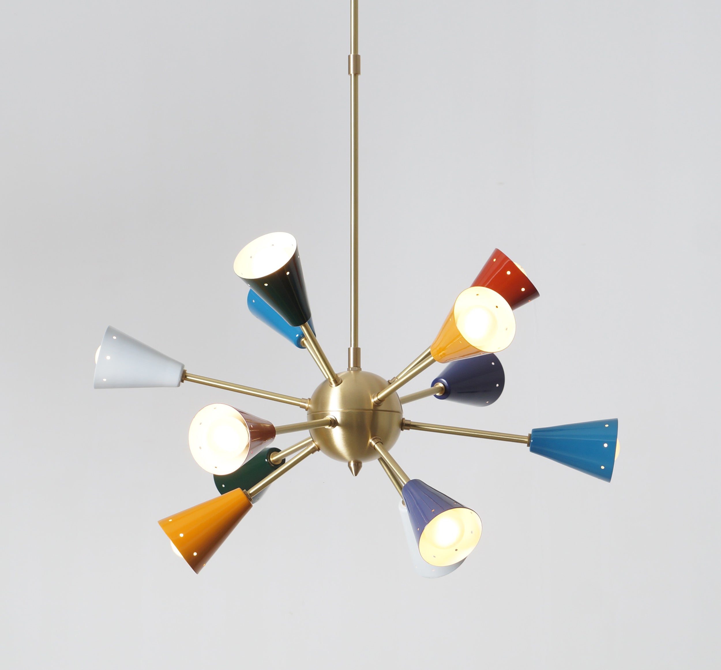 Multi Color Twelve Light Sputnik Chandelier - Doozie Light Studio