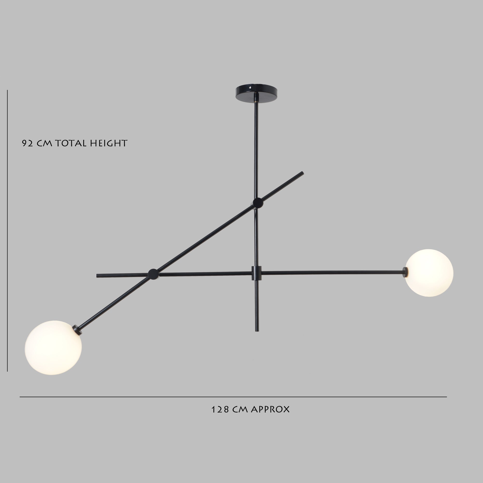 Brass Sputnik Two Globe Chandelier Light Fixture - Doozie Light Studio