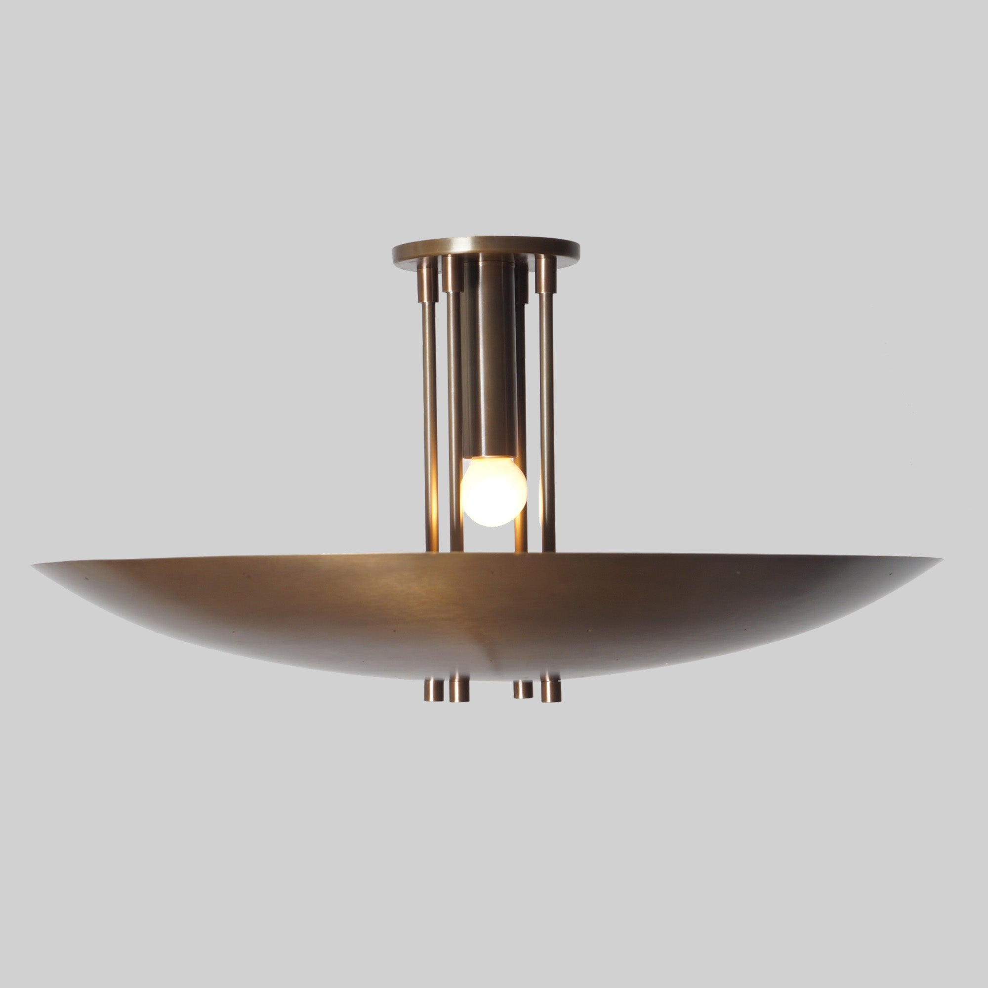 Brass Ceiling Flush Mount Pendant Light Fixture - Doozie Light Studio