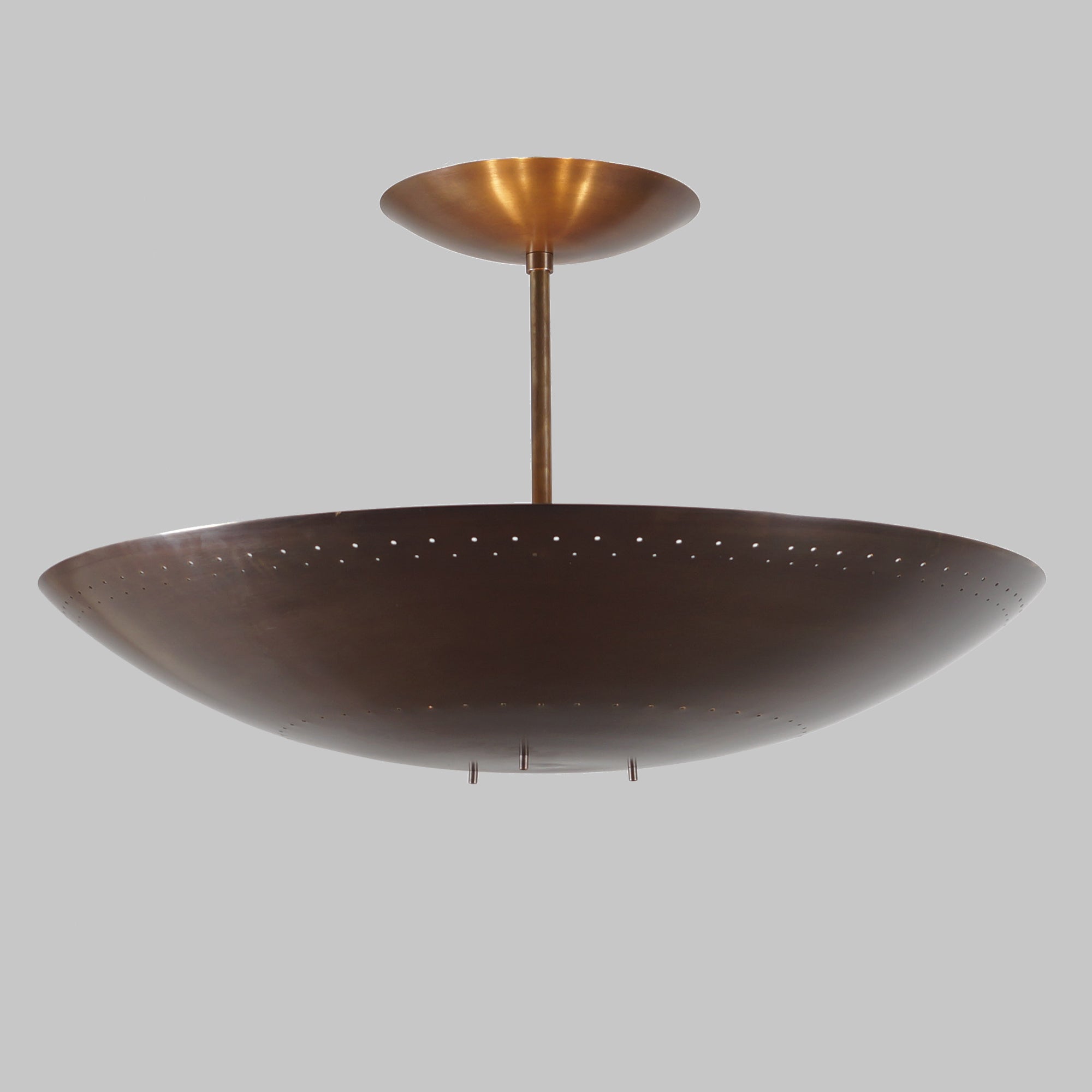 Aura 30 Inches Perforated Brass Ceiling Pendant Light - Doozie Light Studio