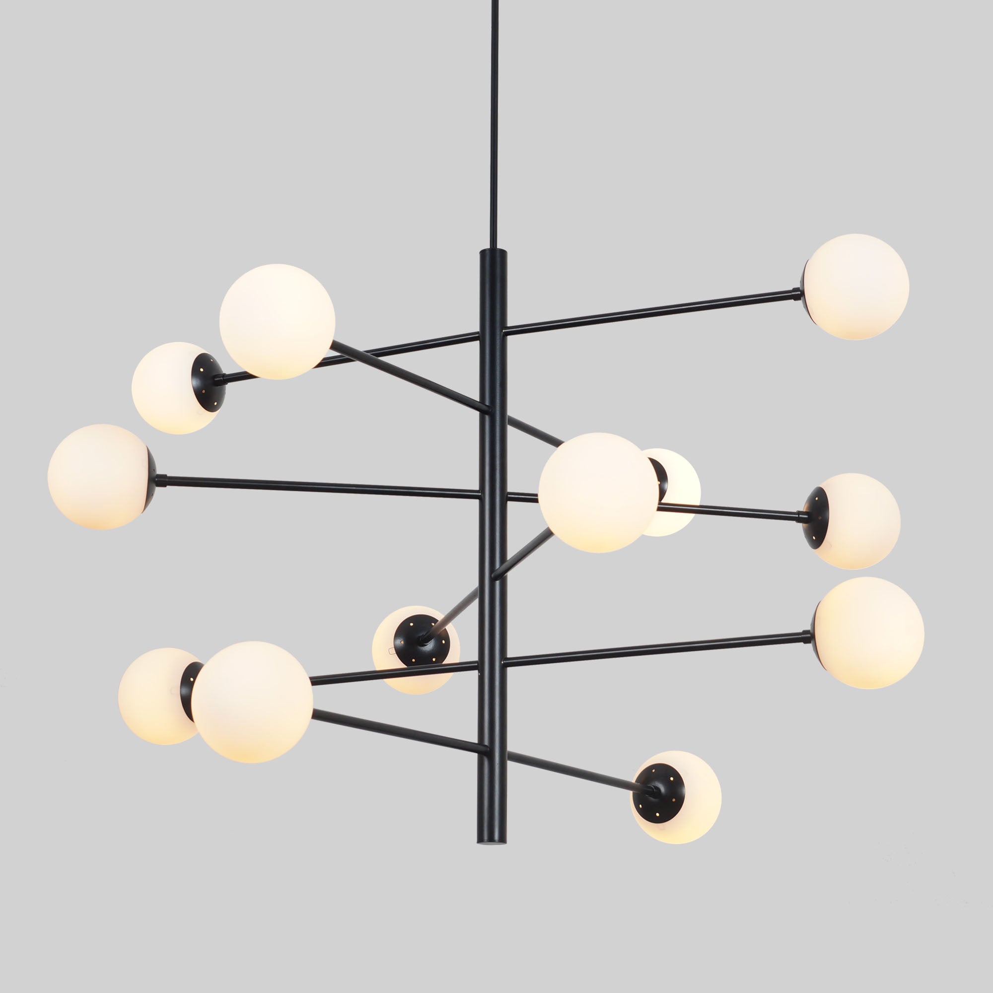 Twelve Globe Brass Sputnik Chandelier Light Fixture - Doozie Light Studio
