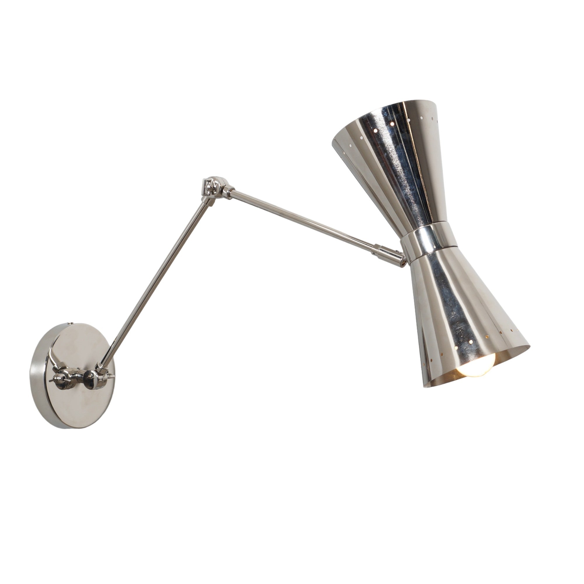 Articulating Adjustable Brass Arm wall lamp - Doozie Light Studio