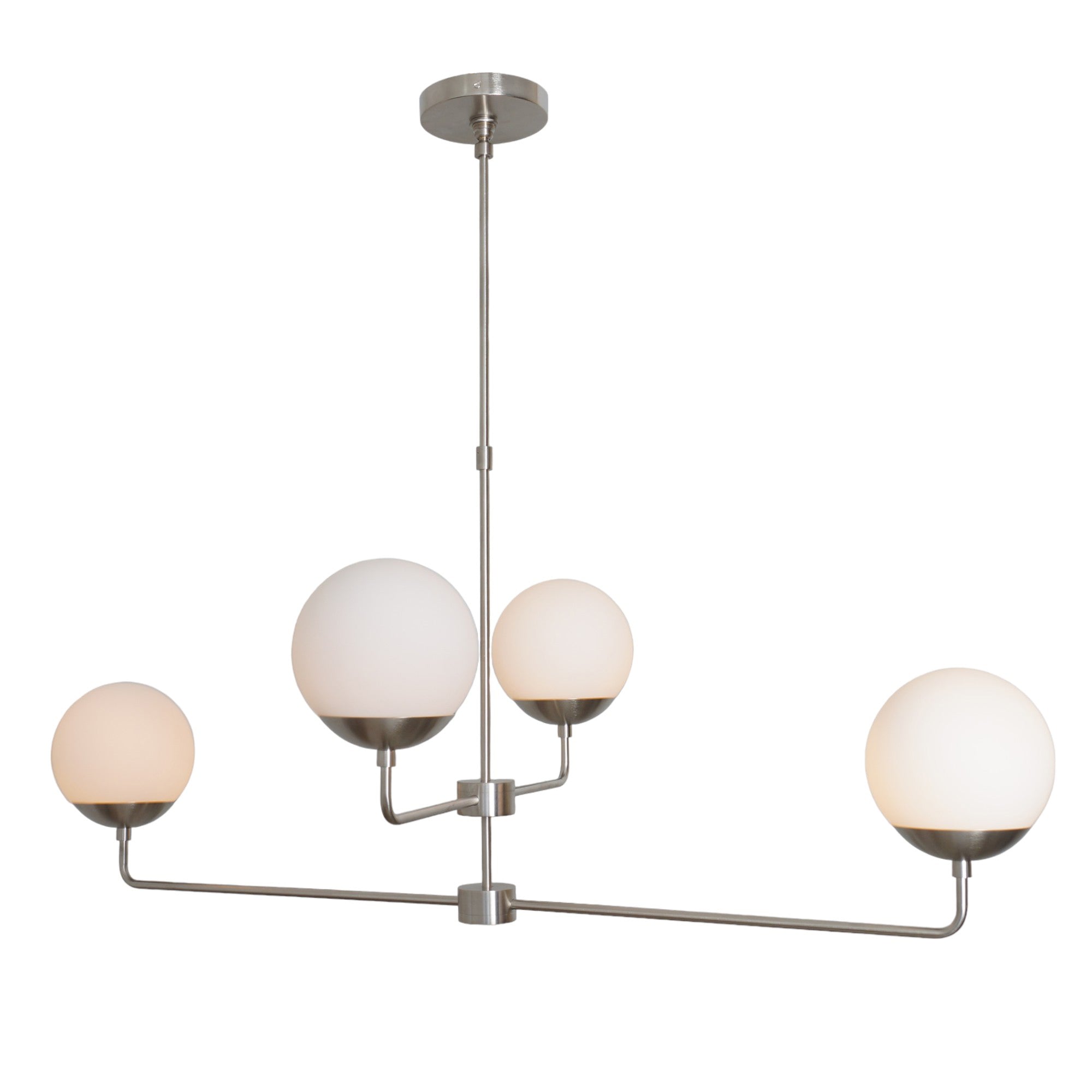 Four Globe Brass Sputnik Chandelier - Doozie Light Studio