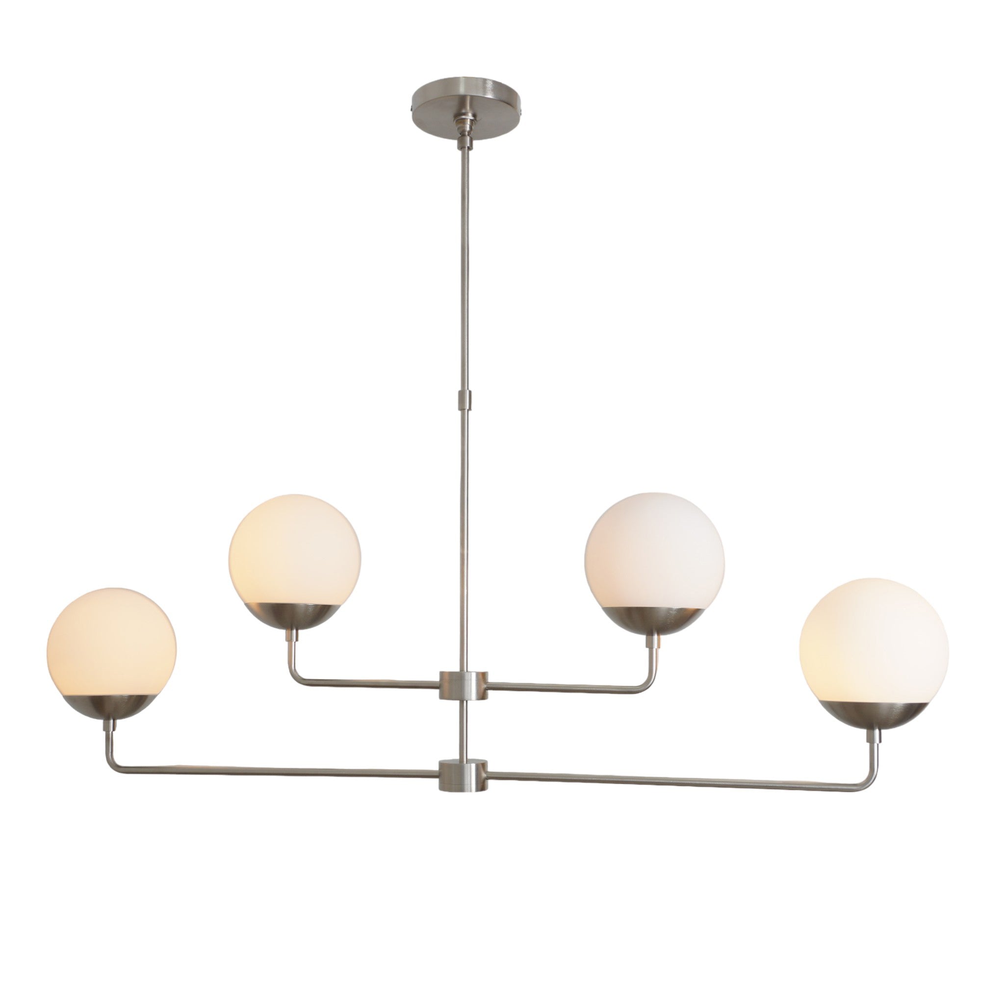 Four Globe Brass Sputnik Chandelier - Doozie Light Studio