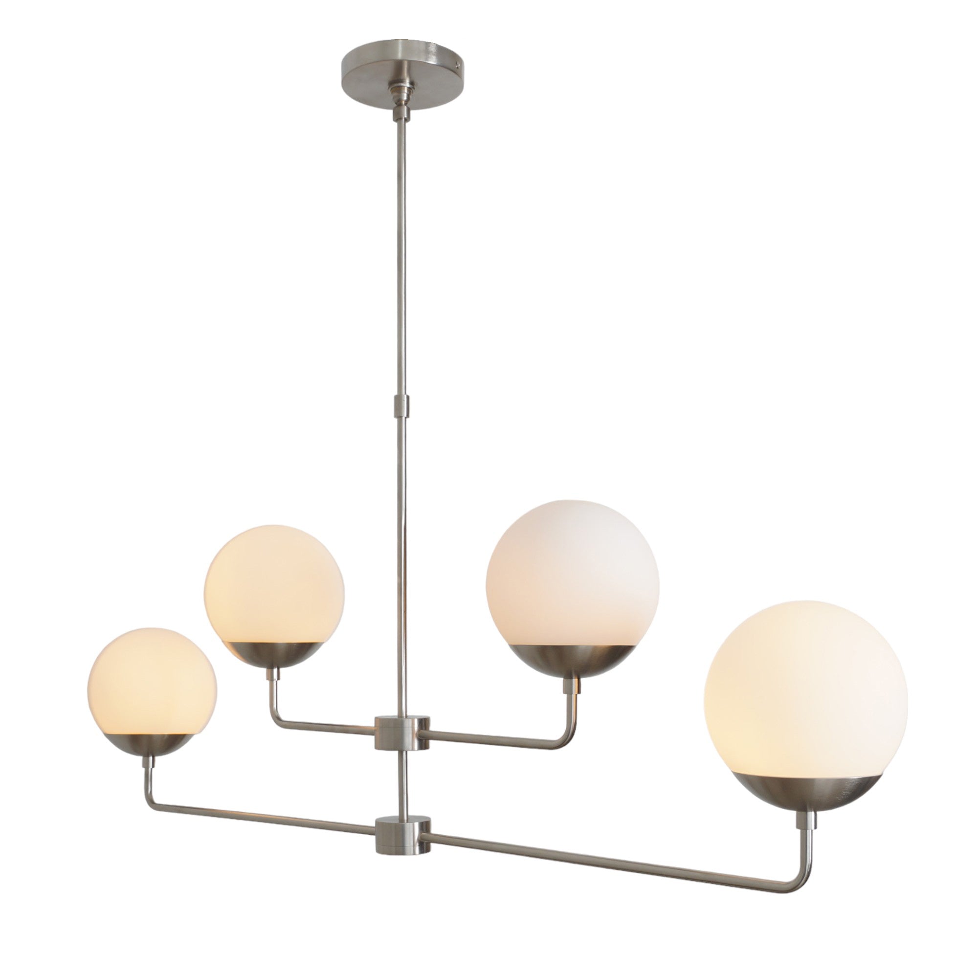 Four Globe Brass Sputnik Chandelier - Doozie Light Studio