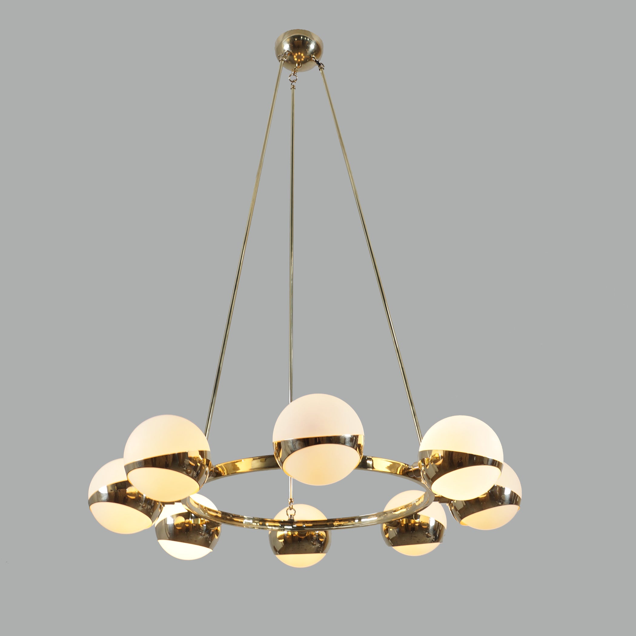 Brass Ring 8 Chandelier - Doozie Light Studio