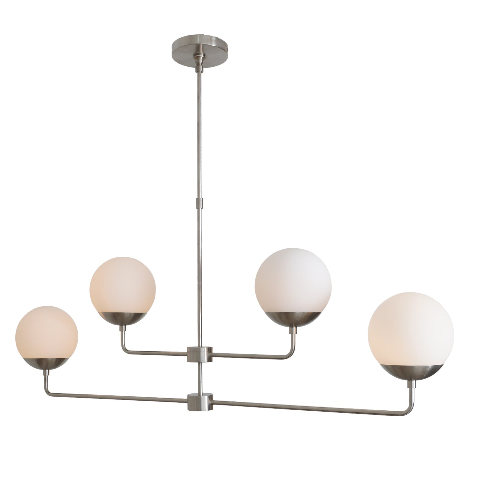 Four Globe Brass Sputnik Chandelier - Doozie Light Studio