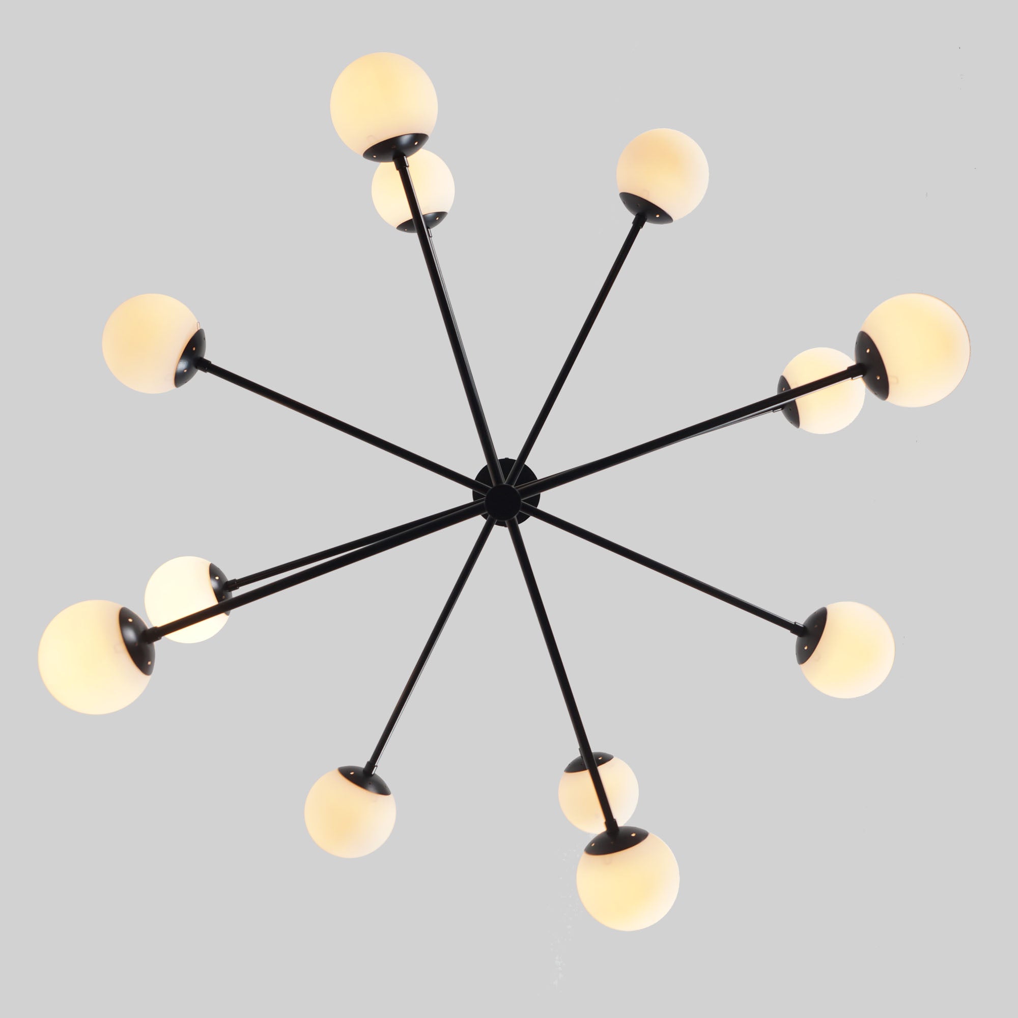 Twelve Globe Brass Sputnik Chandelier Light Fixture - Doozie Light Studio