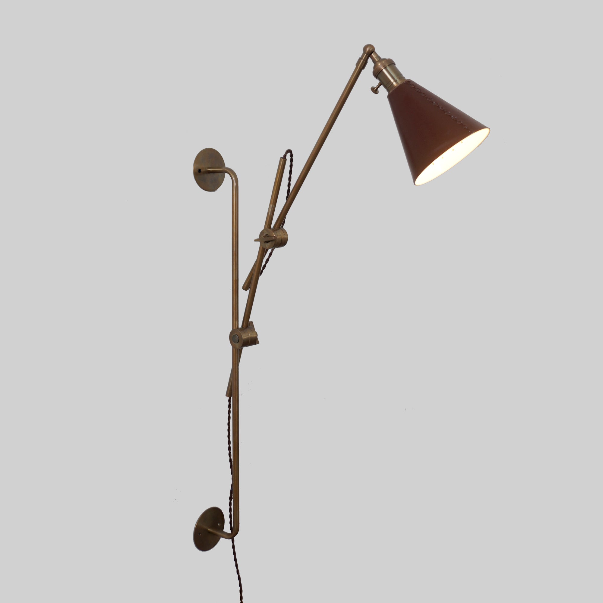 Articulated Arms Brass Grace Wall Lamp - Doozie Light Studio