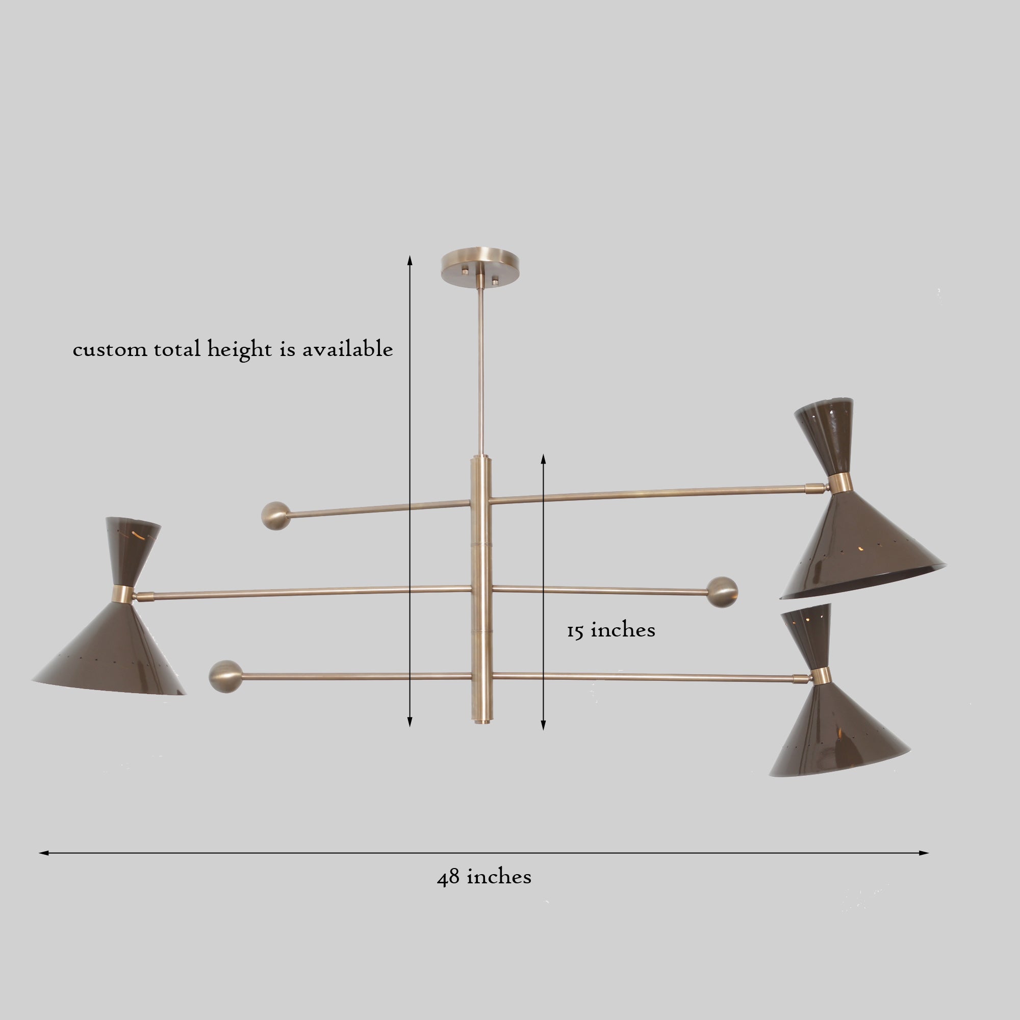 Three Light Cone Chandelier - Doozie Light Studio