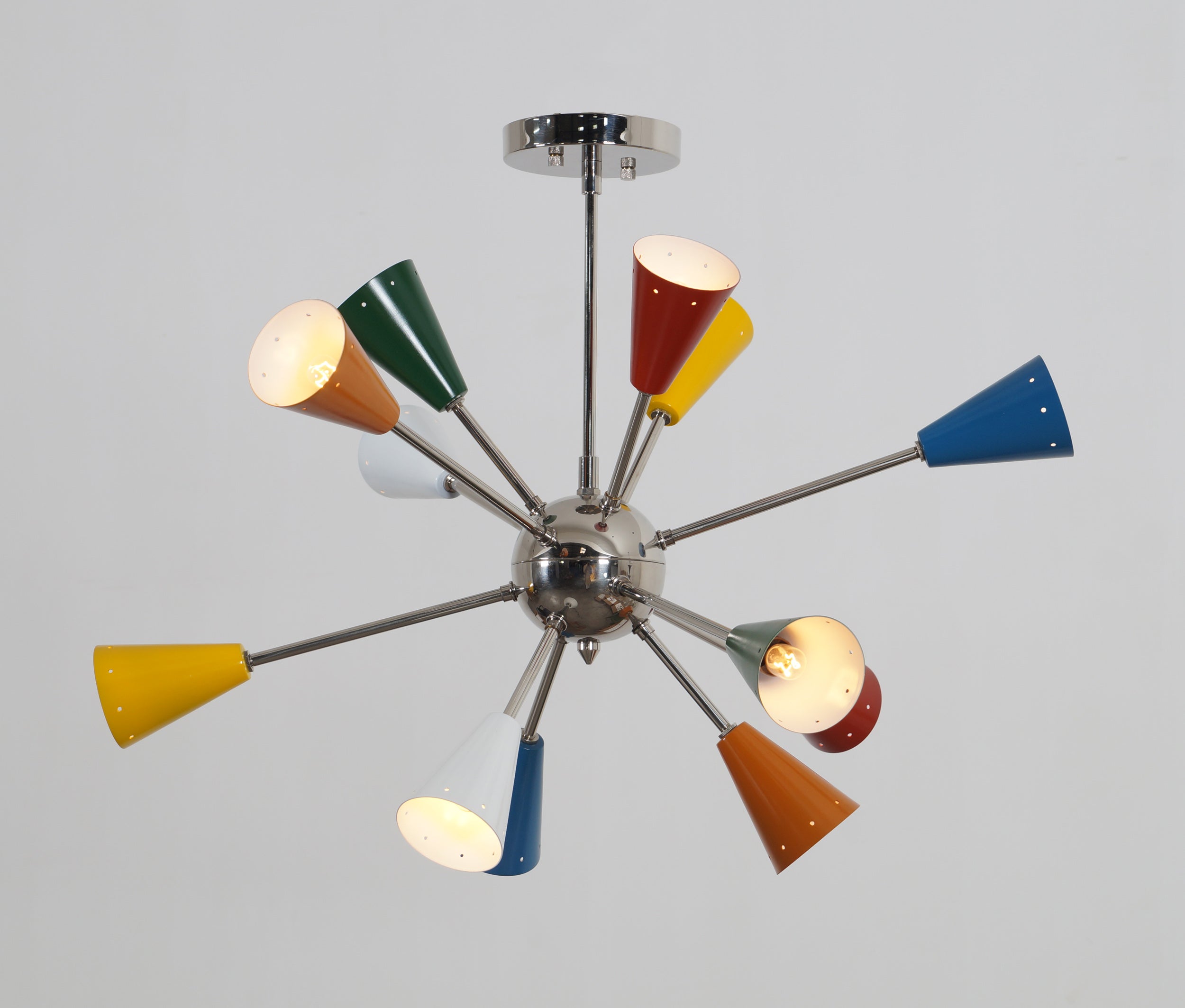 Multi Color Twelve Light Sputnik Chandelier - Doozie Light Studio