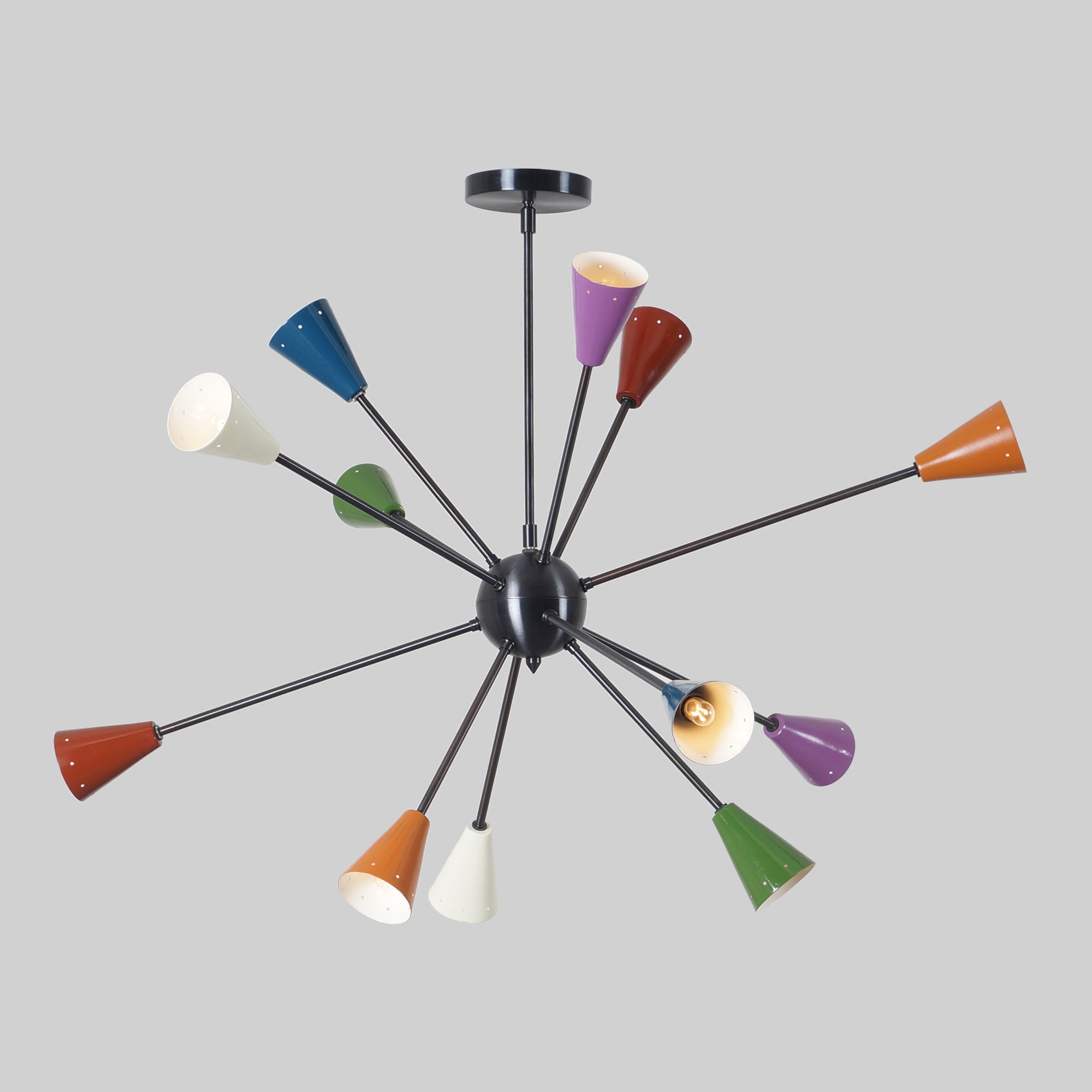 Twelve Light Multi Color Sputnik Chandelier - Doozie Light Studio