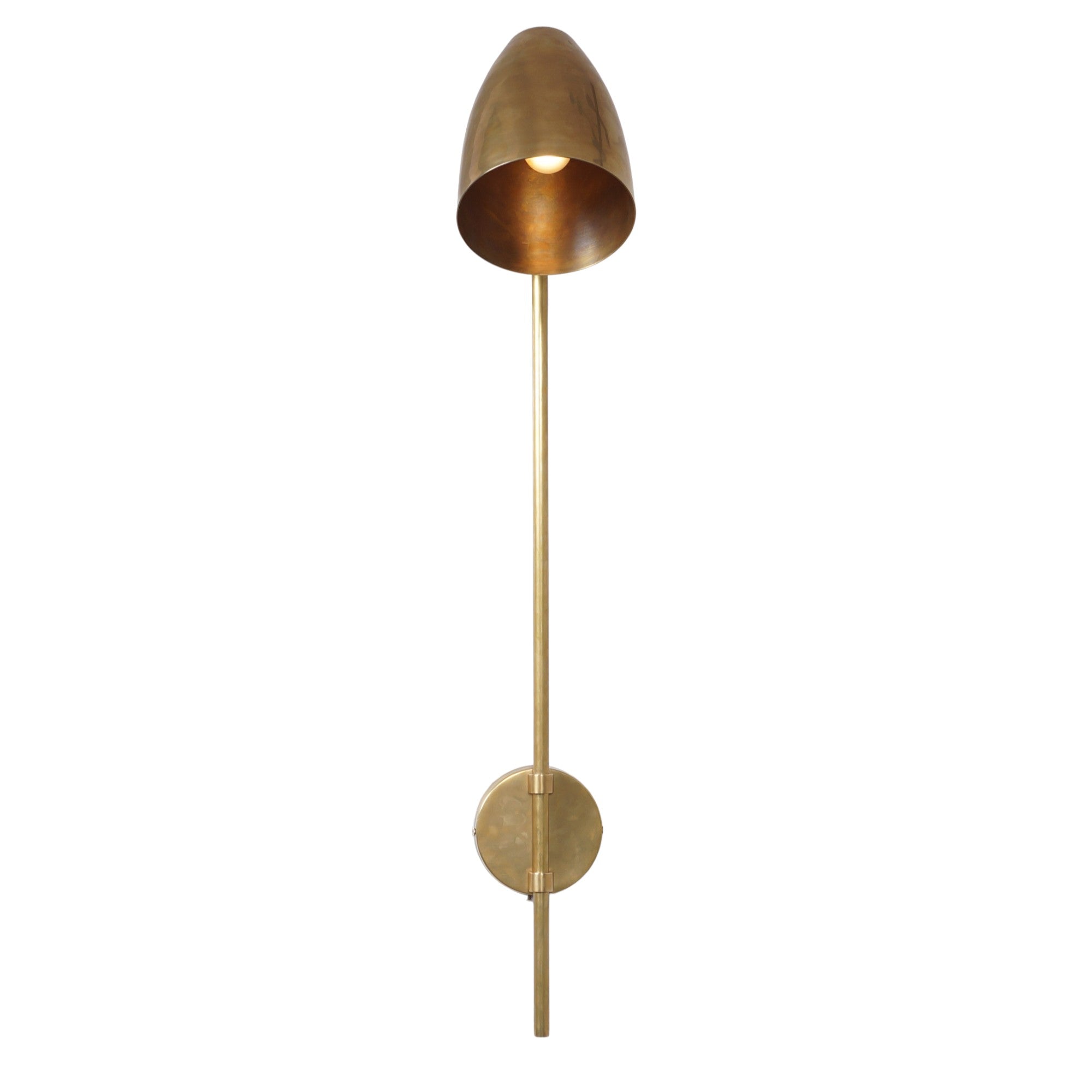 Single Light Shade Brass Pivot Wall Sconce - Doozie Light Studio