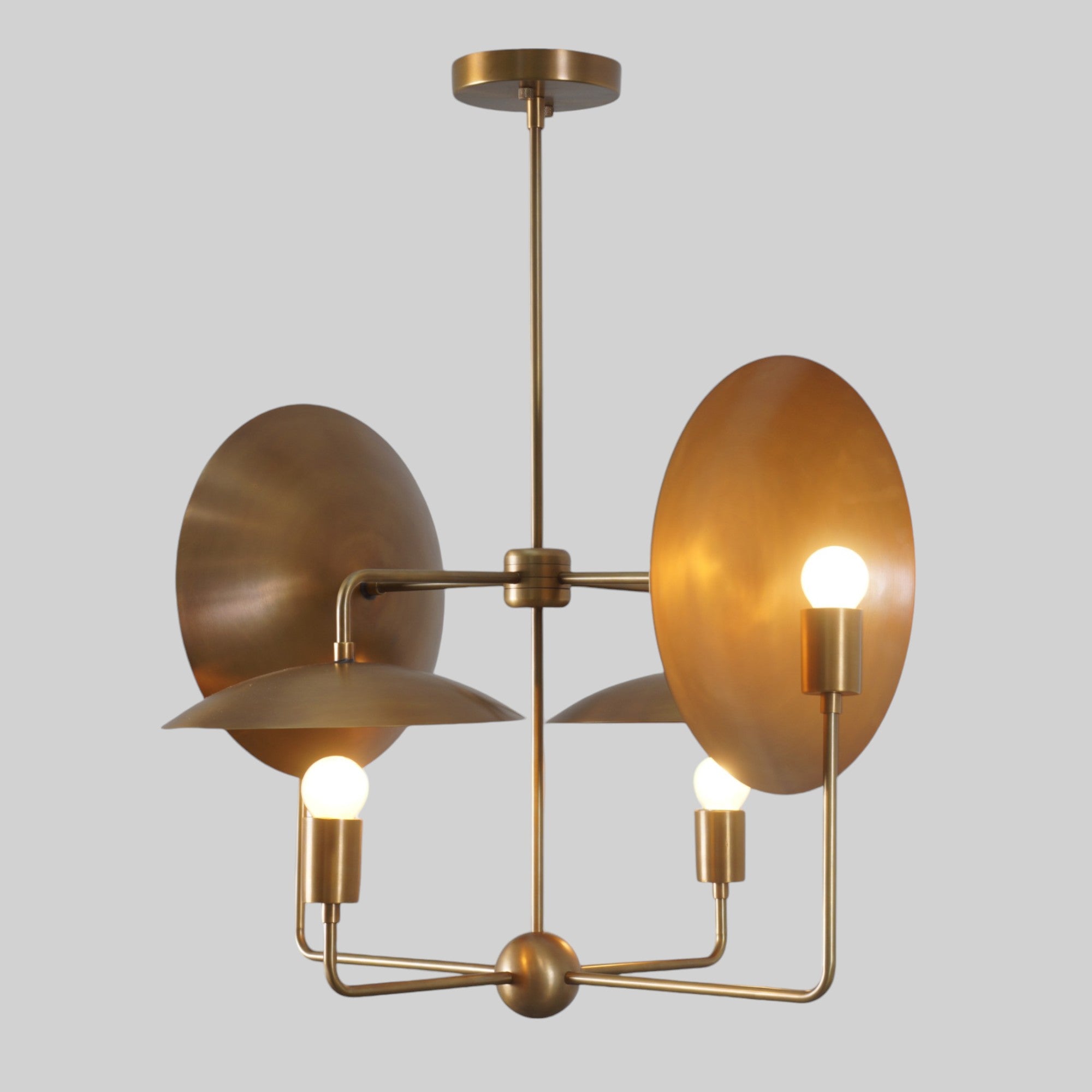 Modern Brass Four Light Sputnik Ceiling Chandelier - Doozie Light Studio