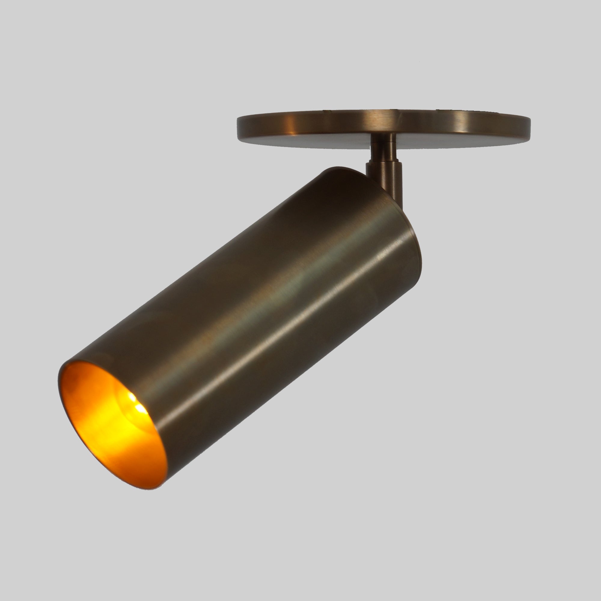 Modern Brass Tube Flush Mount - Doozie Light Studio