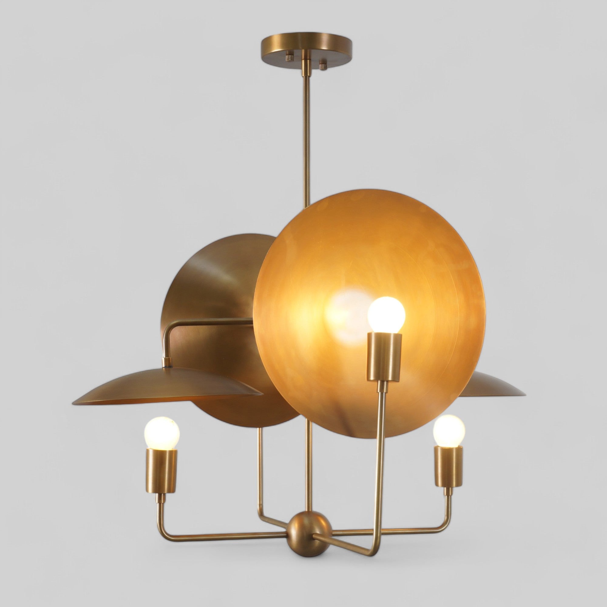 Modern Brass Four Light Sputnik Ceiling Chandelier - Doozie Light Studio