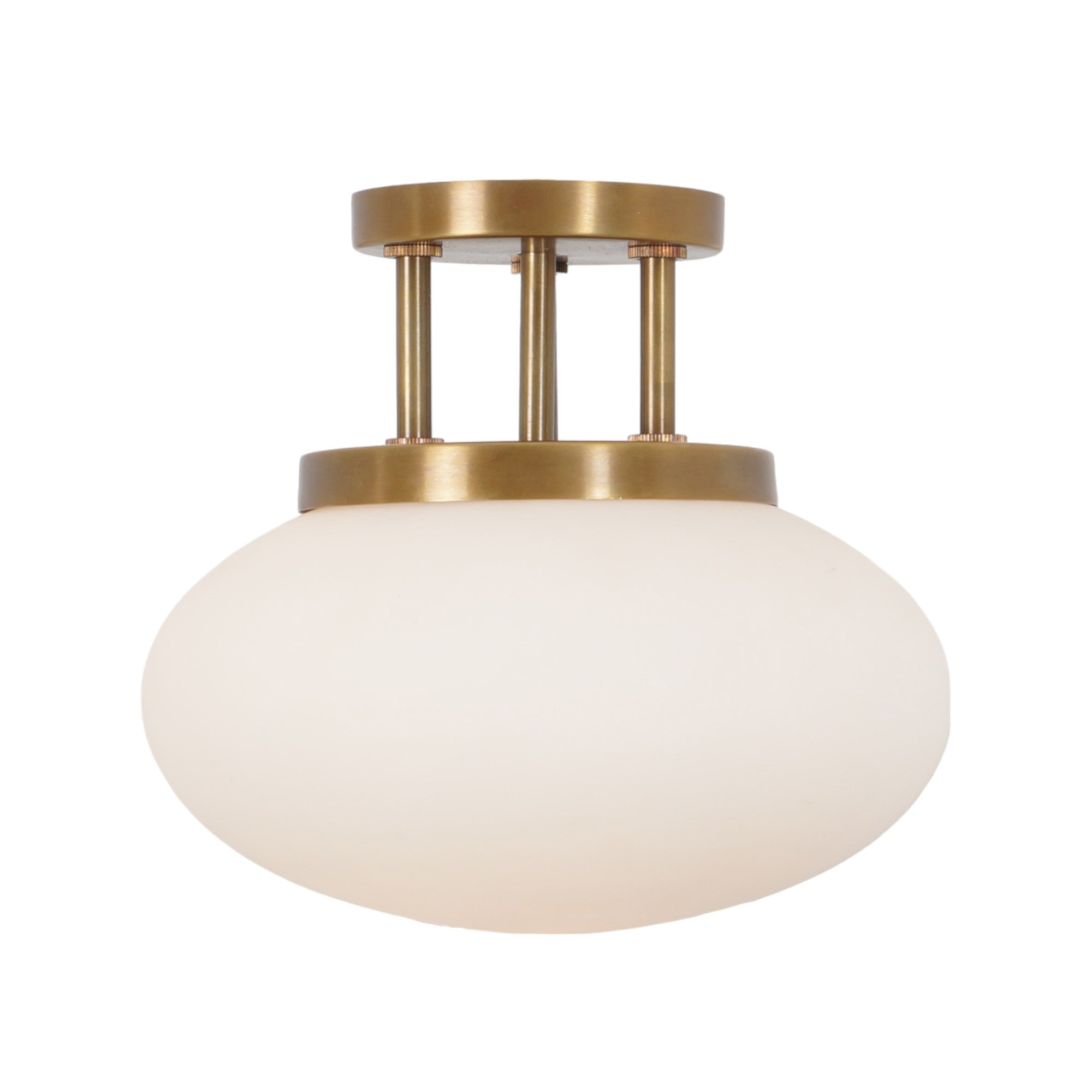 Single Globe Brass Flush Mount - Doozie Light Studio