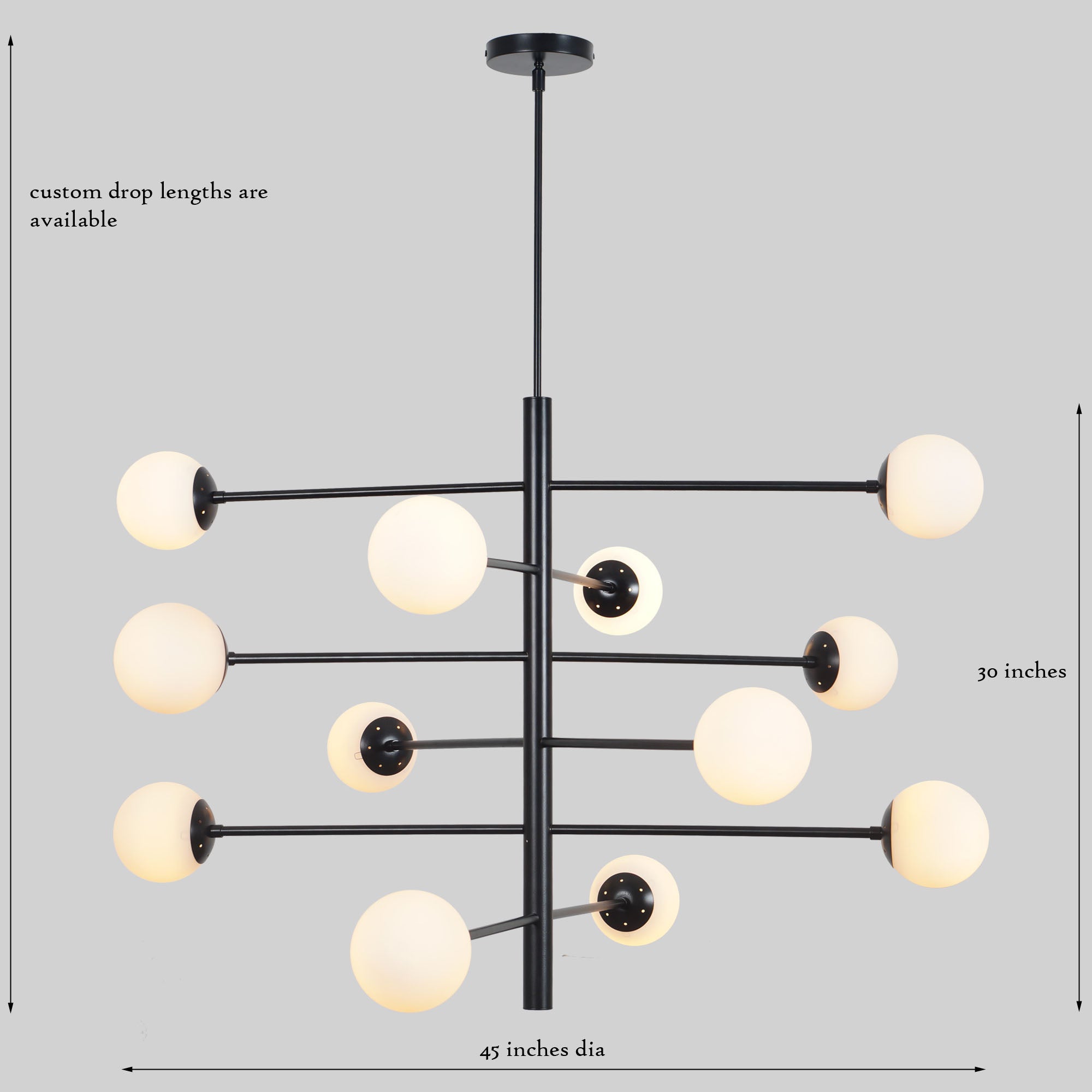 Twelve Globe Brass Sputnik Chandelier Light Fixture - Doozie Light Studio