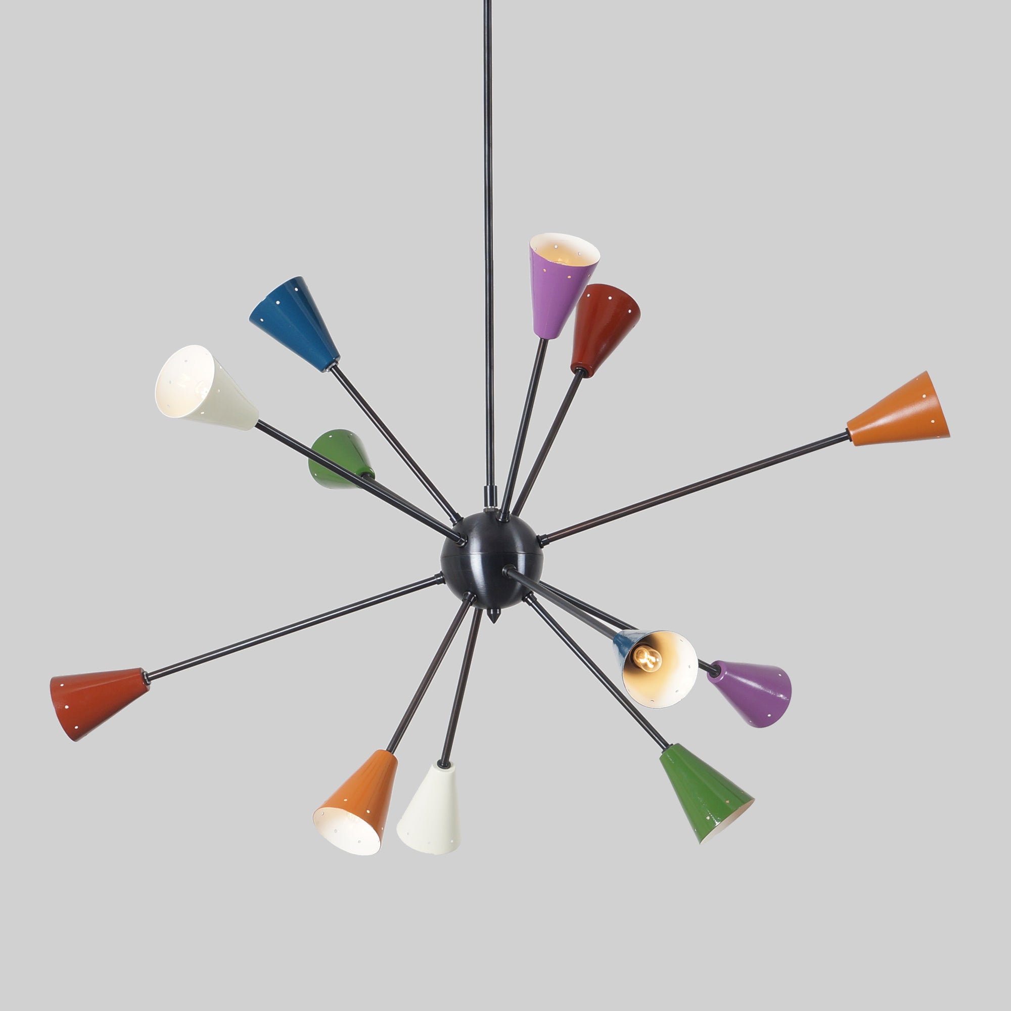 Twelve Light Multi Color Sputnik Chandelier - Doozie Light Studio